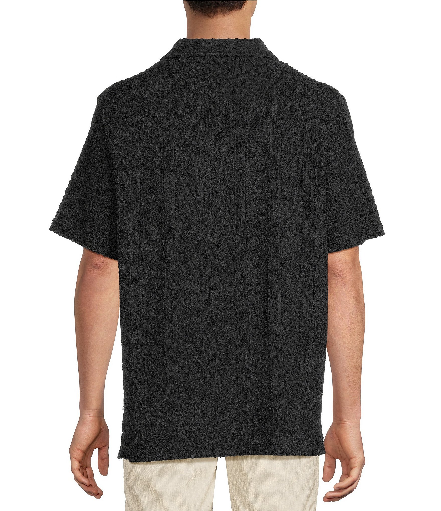 Rowm Short Sleeve Solid Terry Camp Shirt