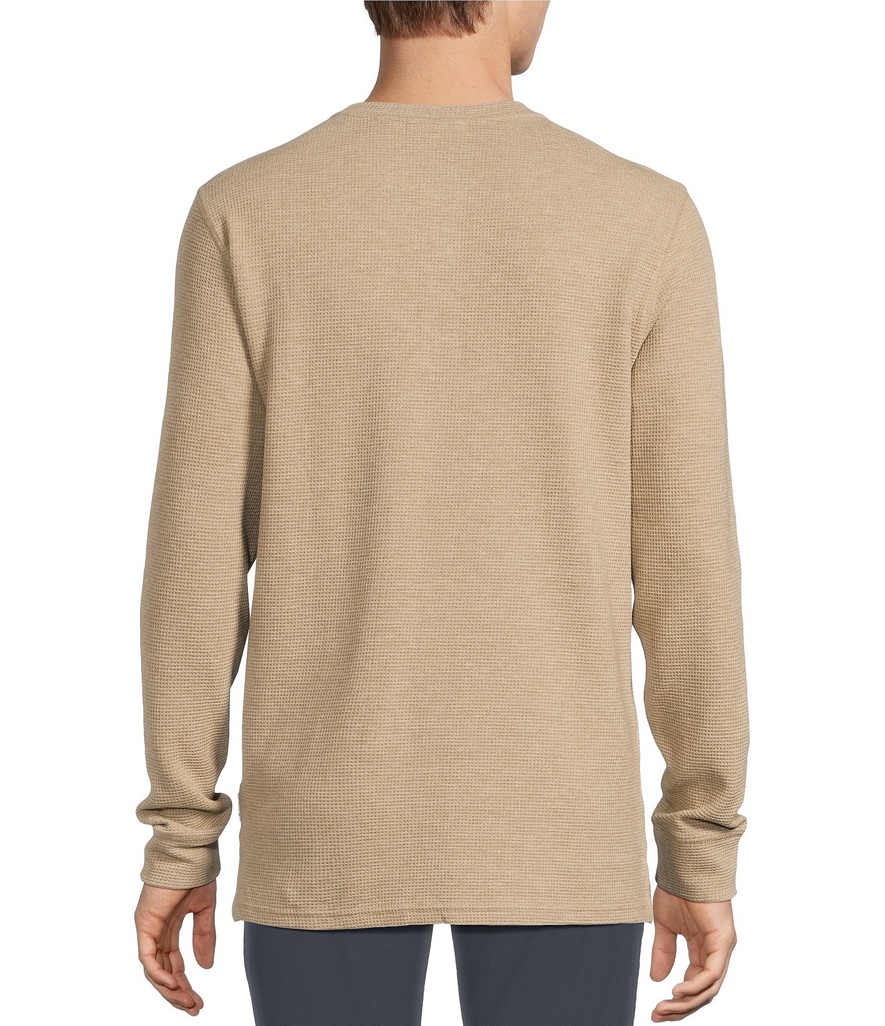 Rowm Solid Waffle Knit Henley Shirt