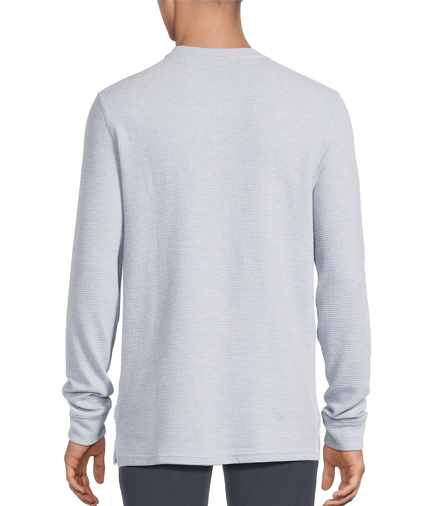Rowm Solid Waffle Knit Henley Shirt