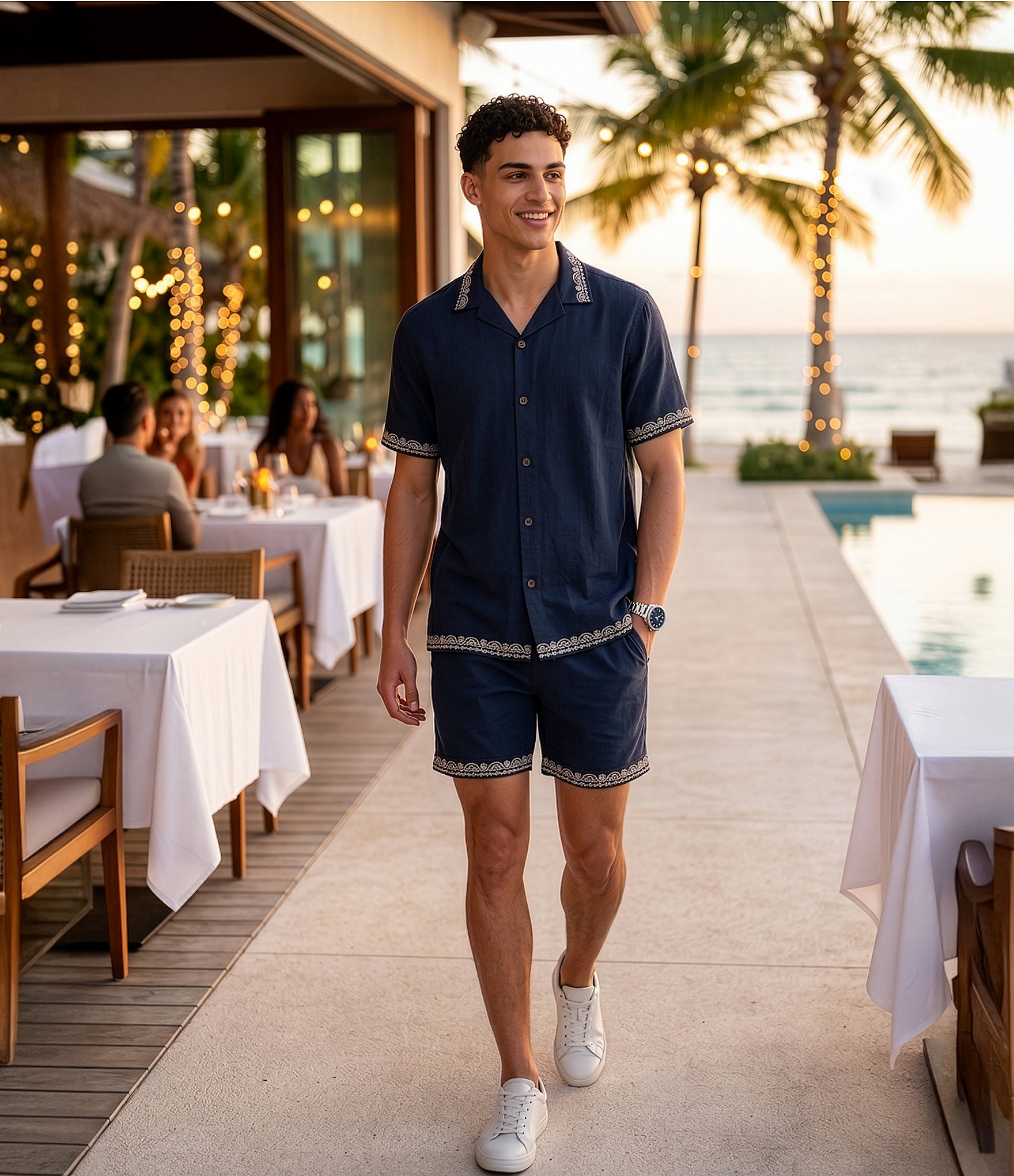 Rowm Short Sleeve Embroidered Camp Shirt