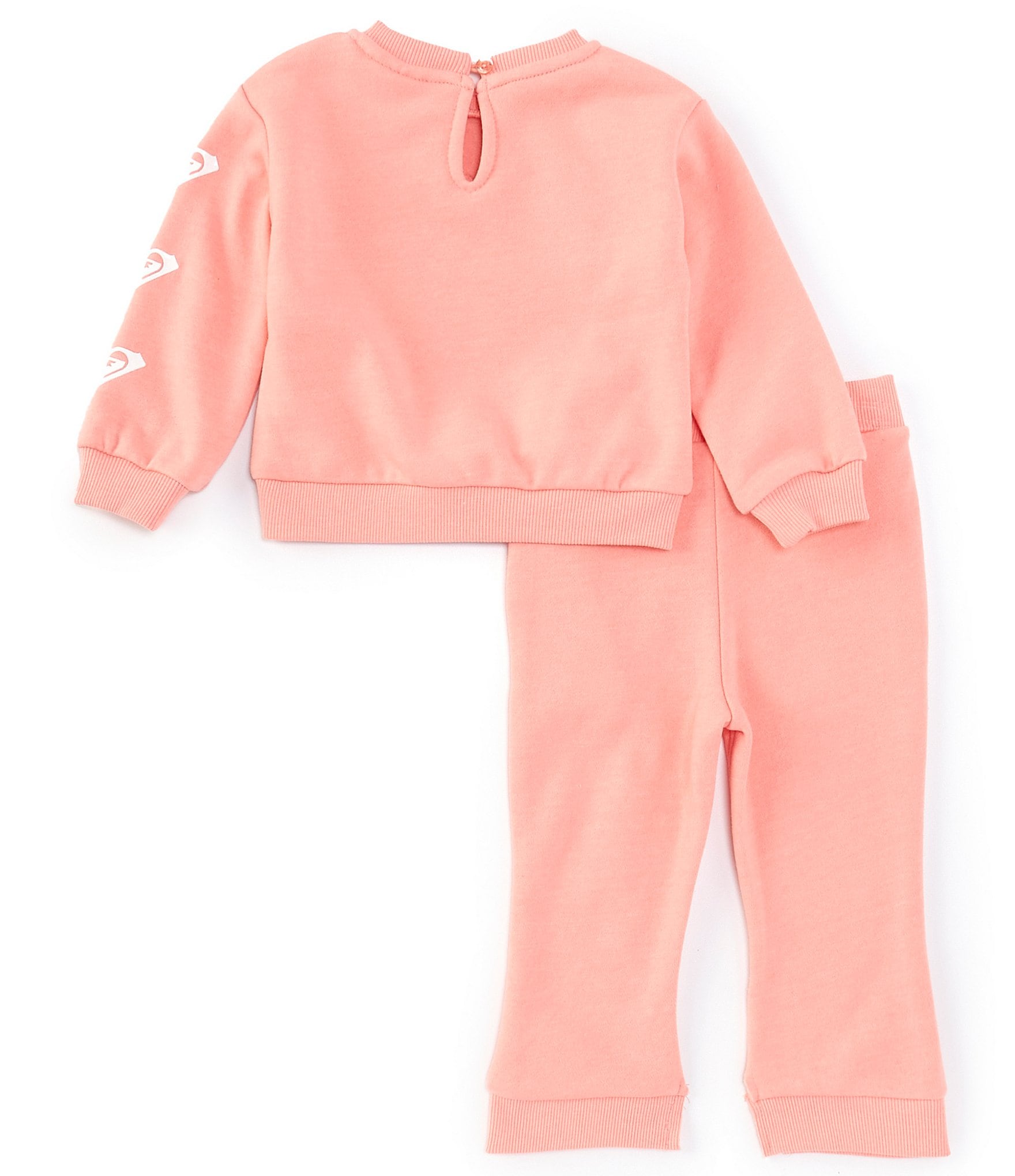 Roxy Baby Girls 12-24 Months Long Sleeve Logo Fleece Sweatshirt & Coordinating Solid Jogger Pant Set