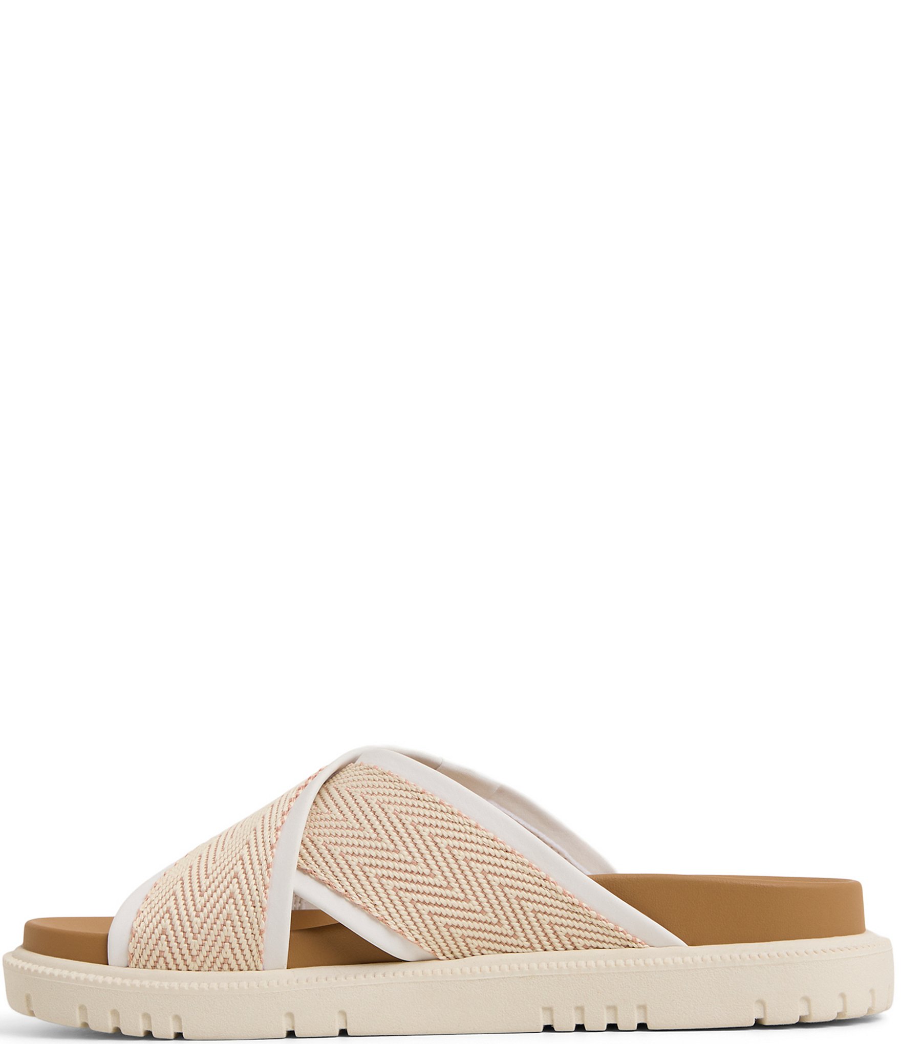 Roxy Capri Raffia Cross Band Slide Sandals