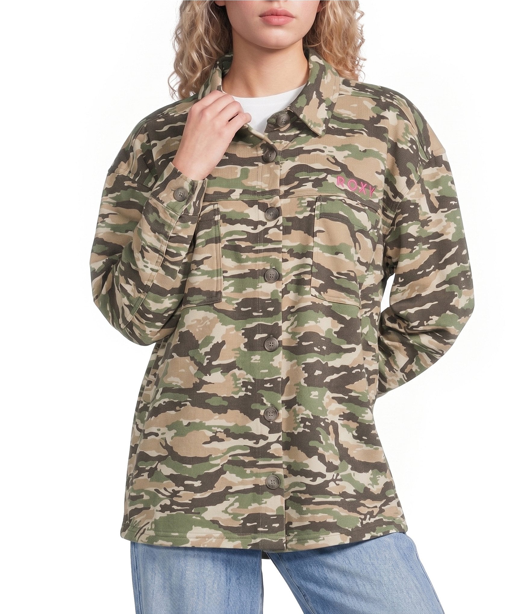 Roxy Dawn Light Camouflage Printed Long Sleeve Jacket