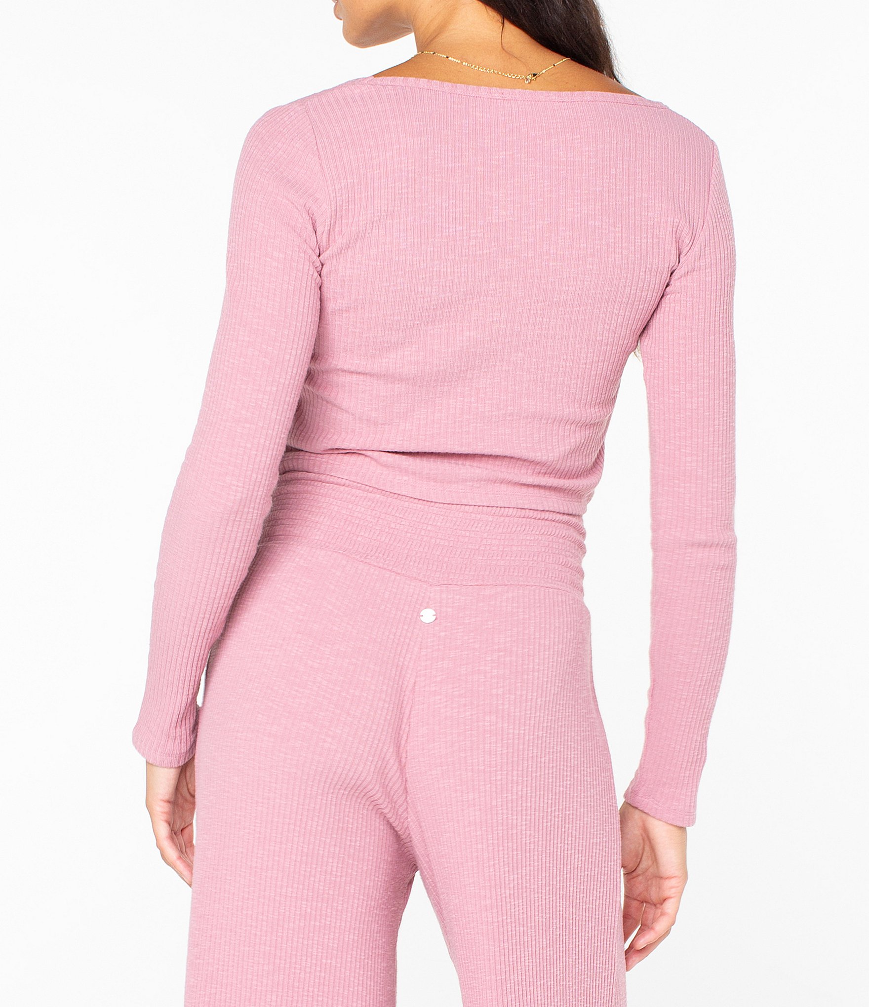 Roxy Feelin Cozy Long Sleeve Ribbed Knit Cropped Top
