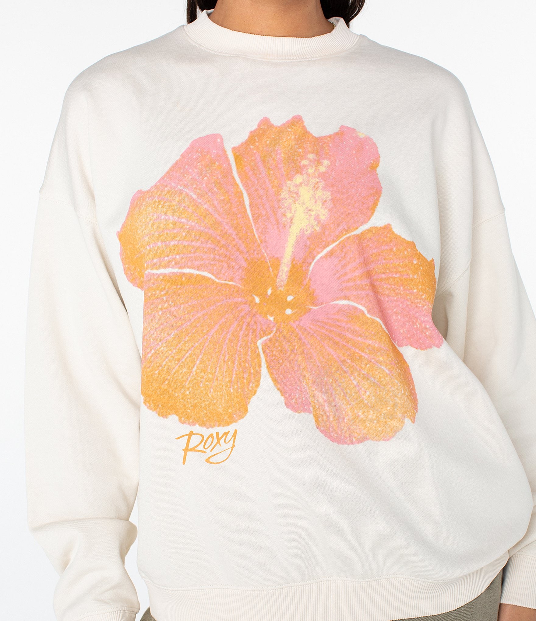 Roxy Lineup Oversized Flower Graphic Sweatshirt