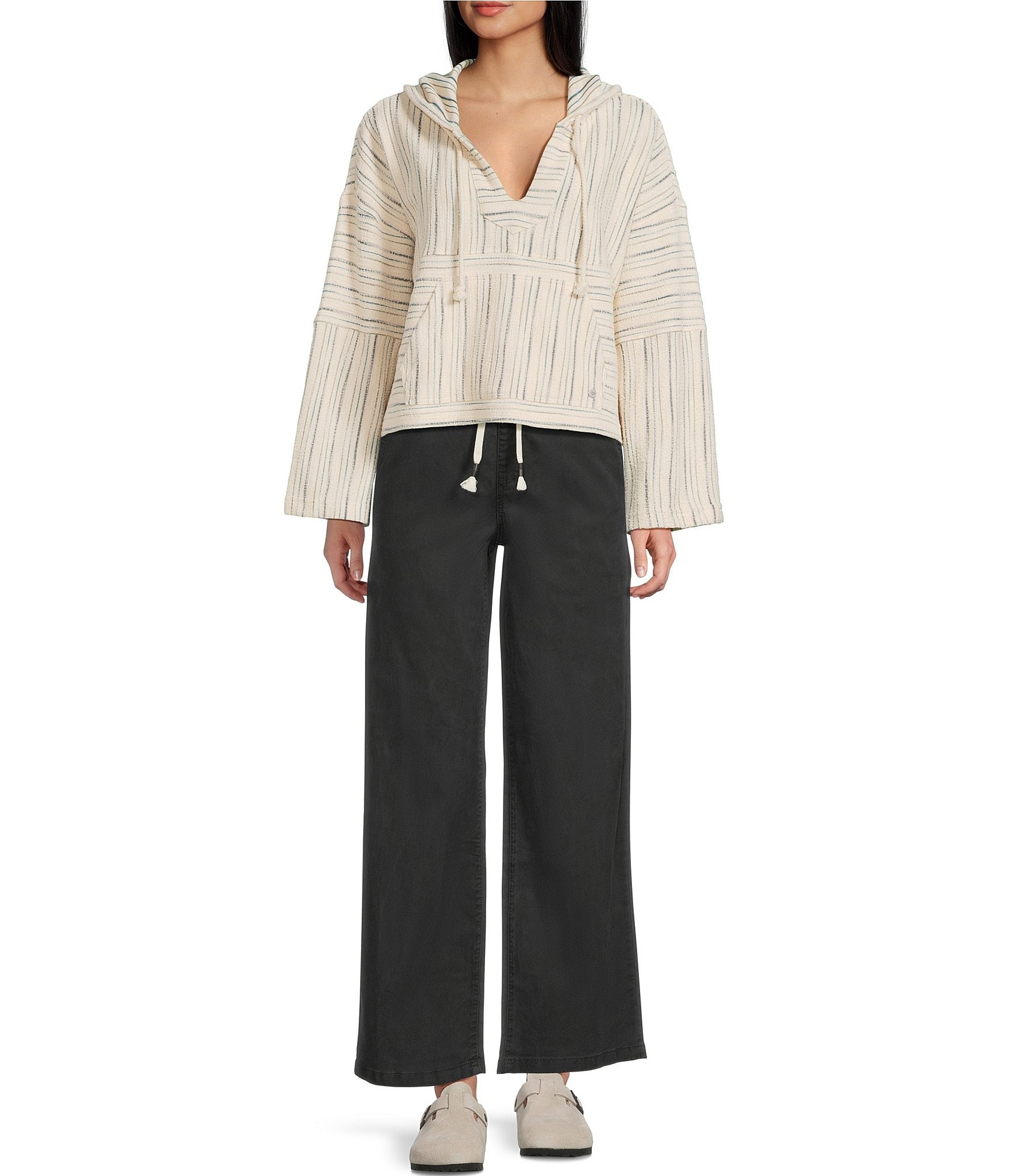 Roxy Long Sleeve Stripe Rich Coast Poncho