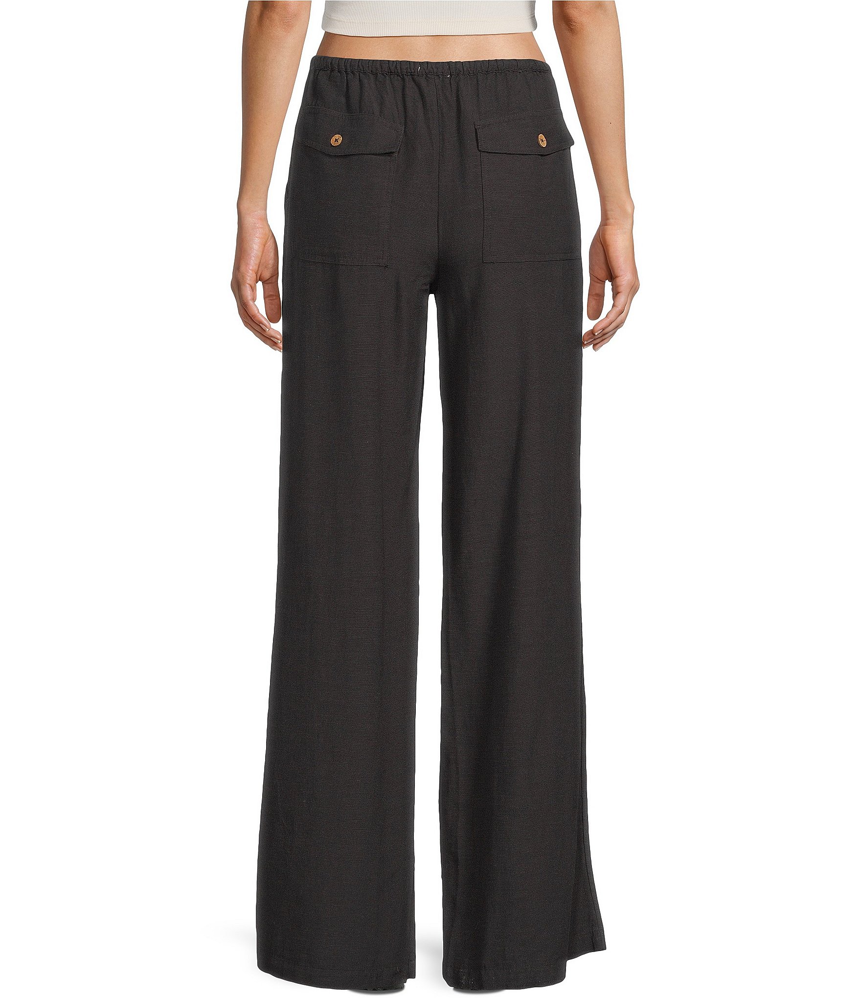 Roxy Lyla Low Rise Drawstring Pull-On Wide Leg Pants