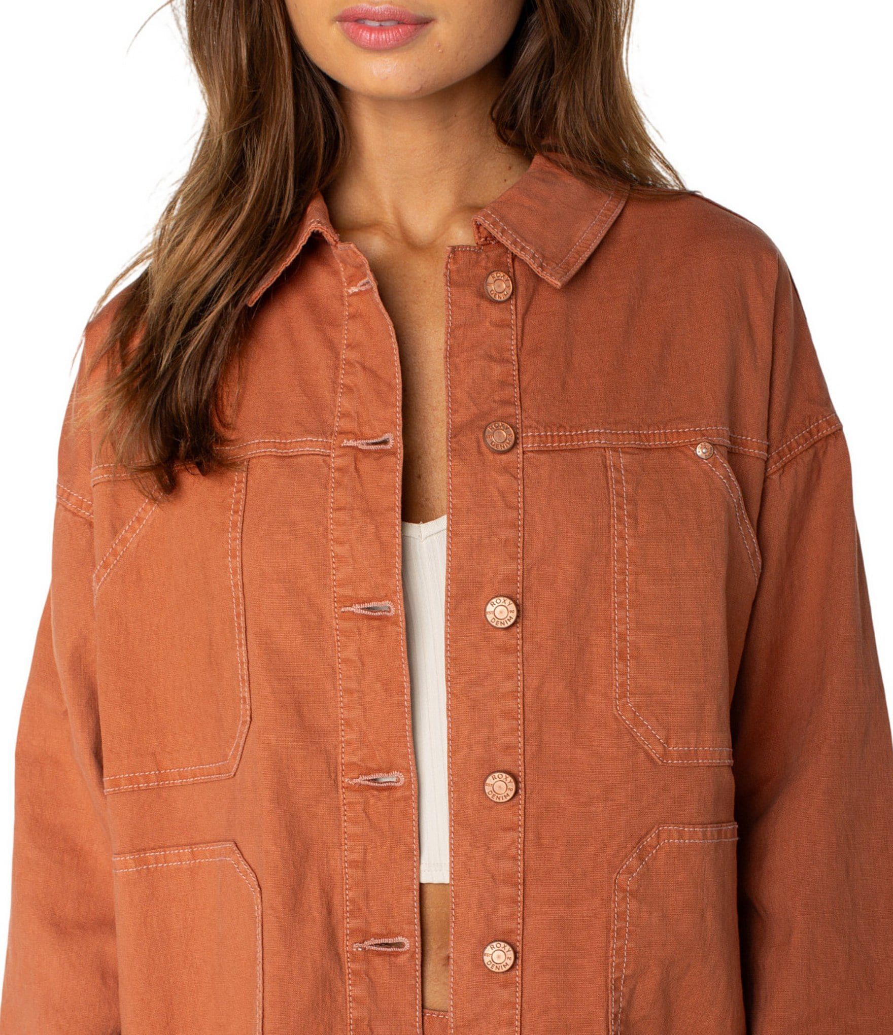 Roxy Spread Collar Lost Treasure Slightly Oversized Jacket