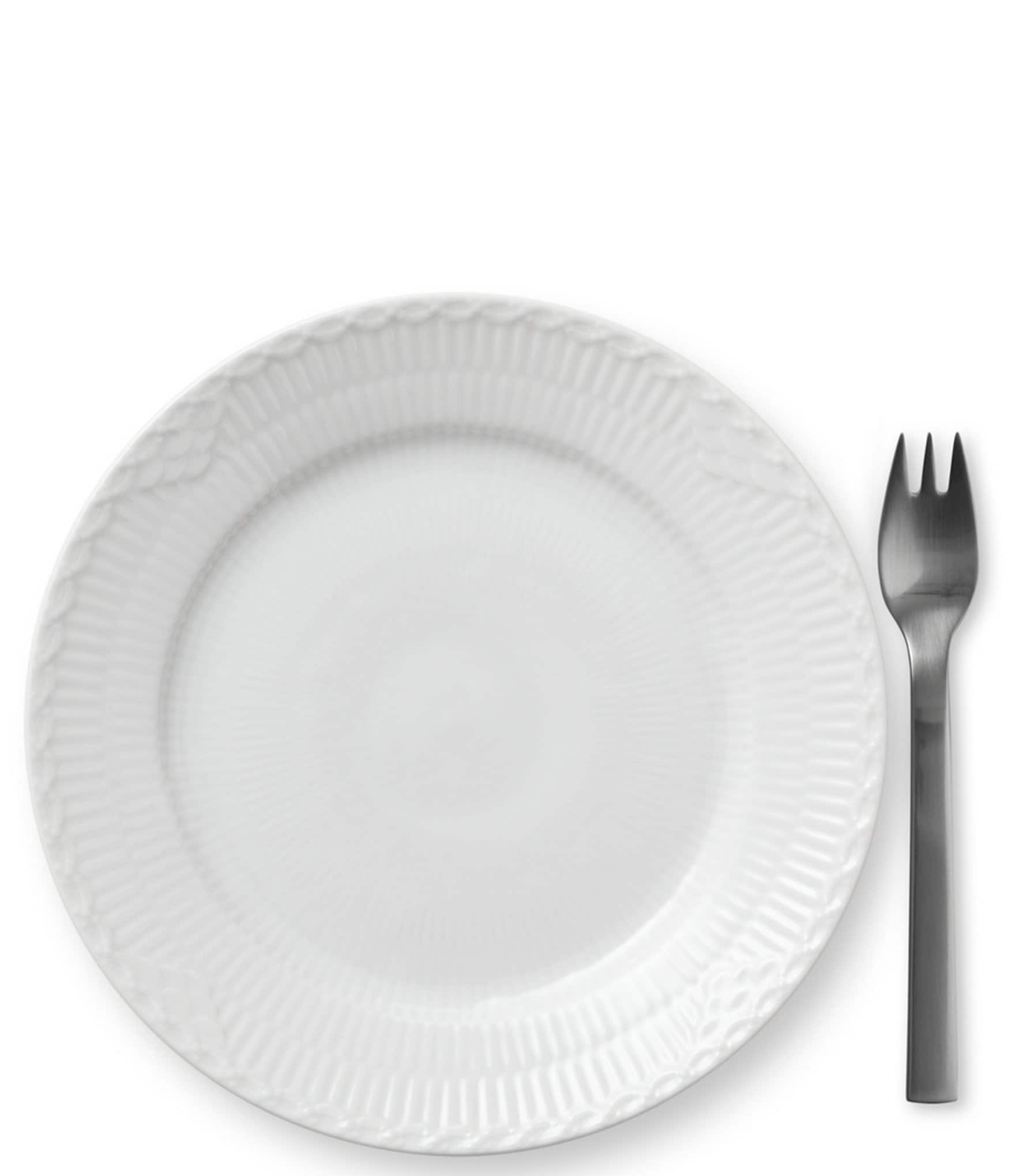 Royal Copenhagen White Fluted Half Lace Plate-7.48#double;