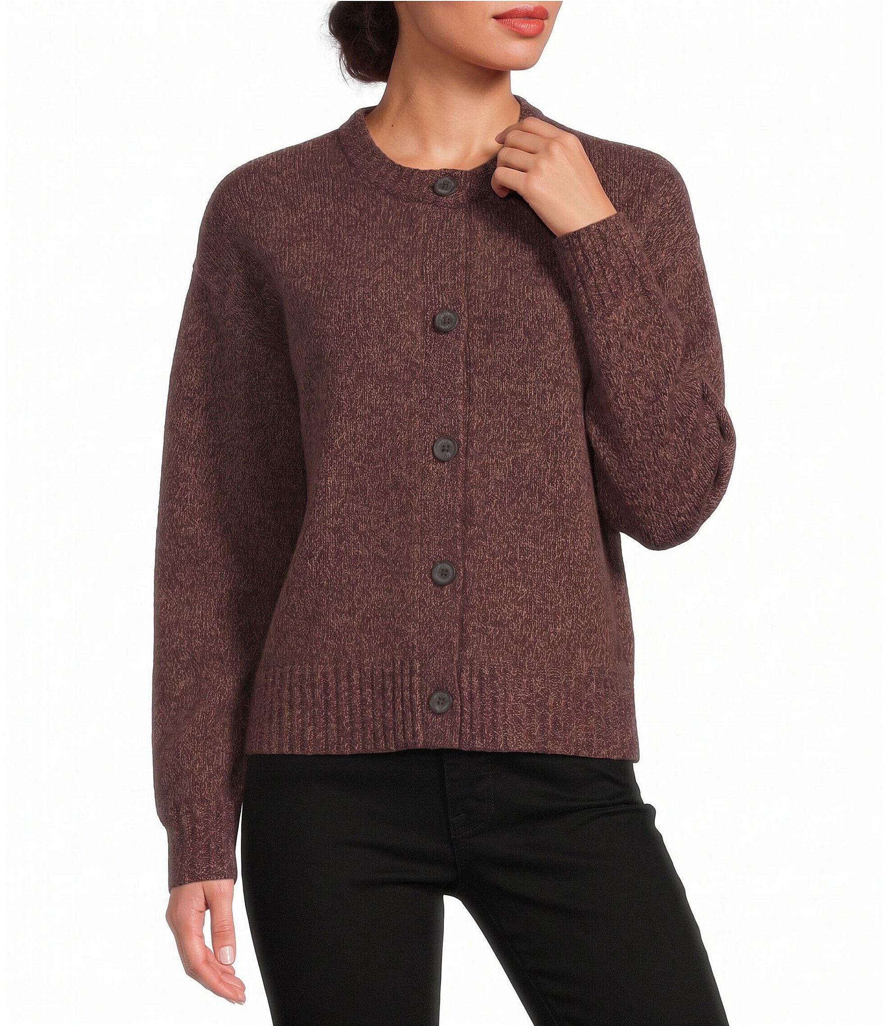 Royal Robbins Rockcraft Merino Wool Double Layered Crew Neck Button Front Cardigan