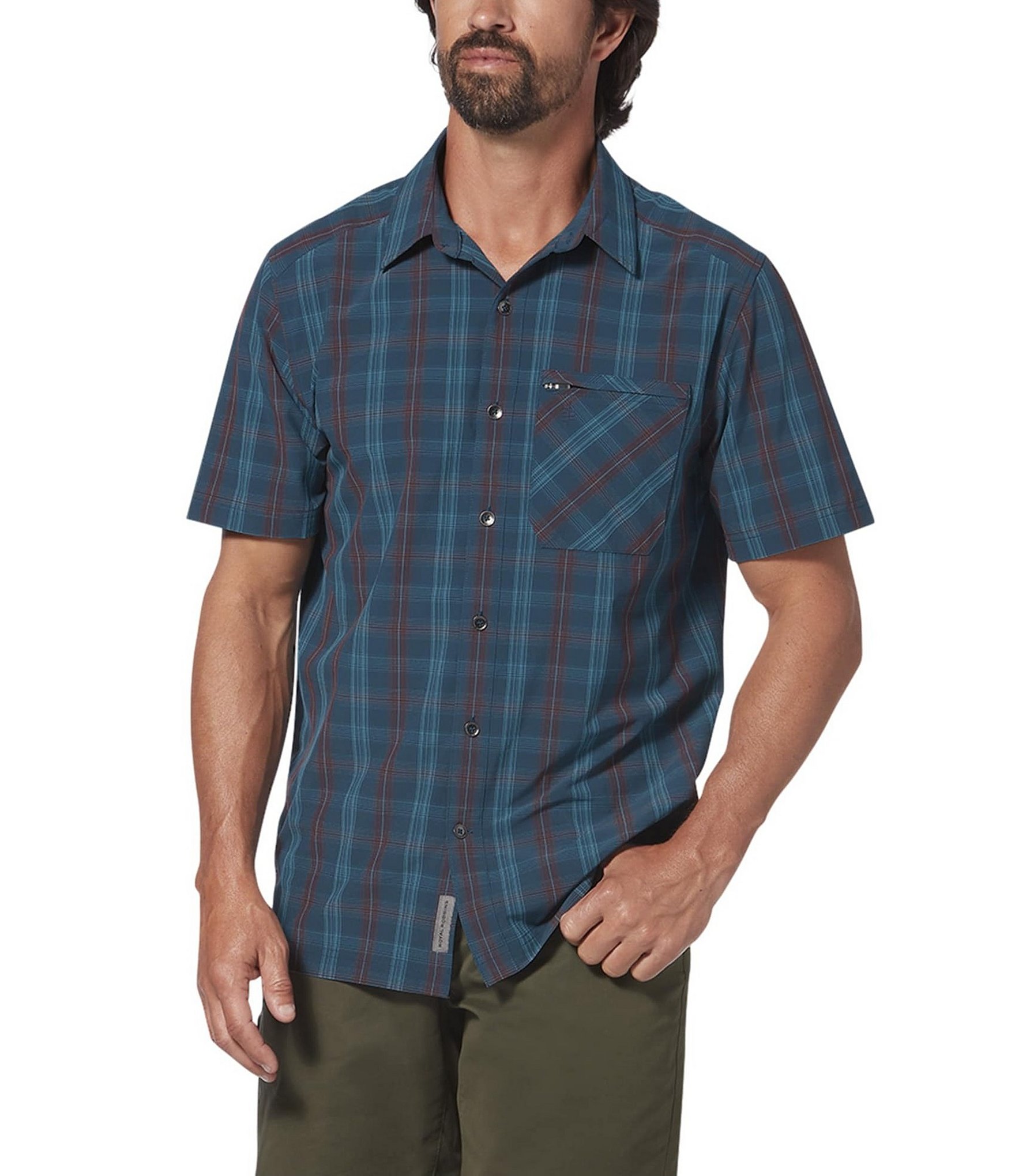 Royal Robbins Spotless Plaid Performance Stretch Short-Sleeve Woven ...