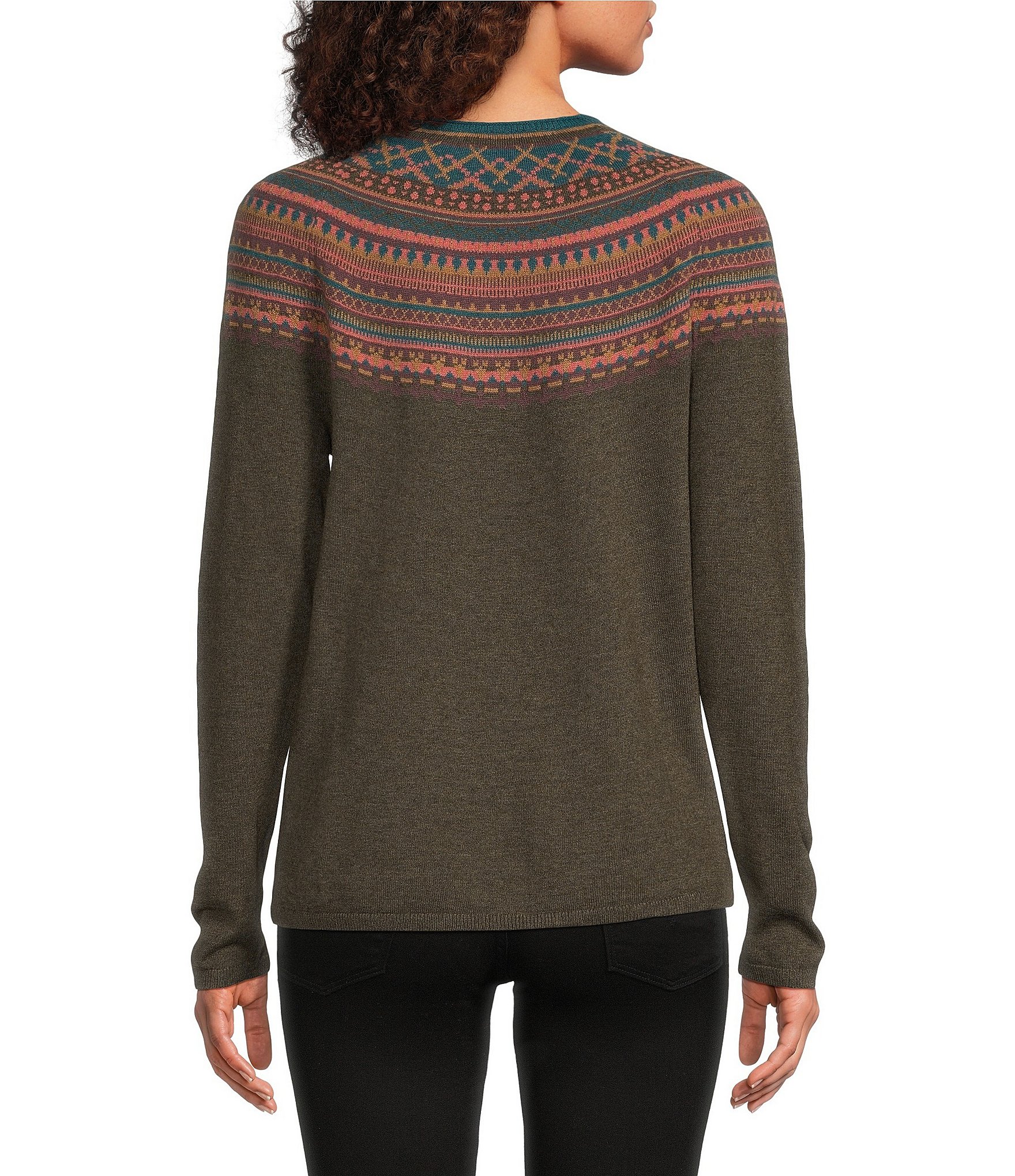 Royal Robbins Westlands Fairisle Pattern Crew Neck Long Sleeve Sweater
