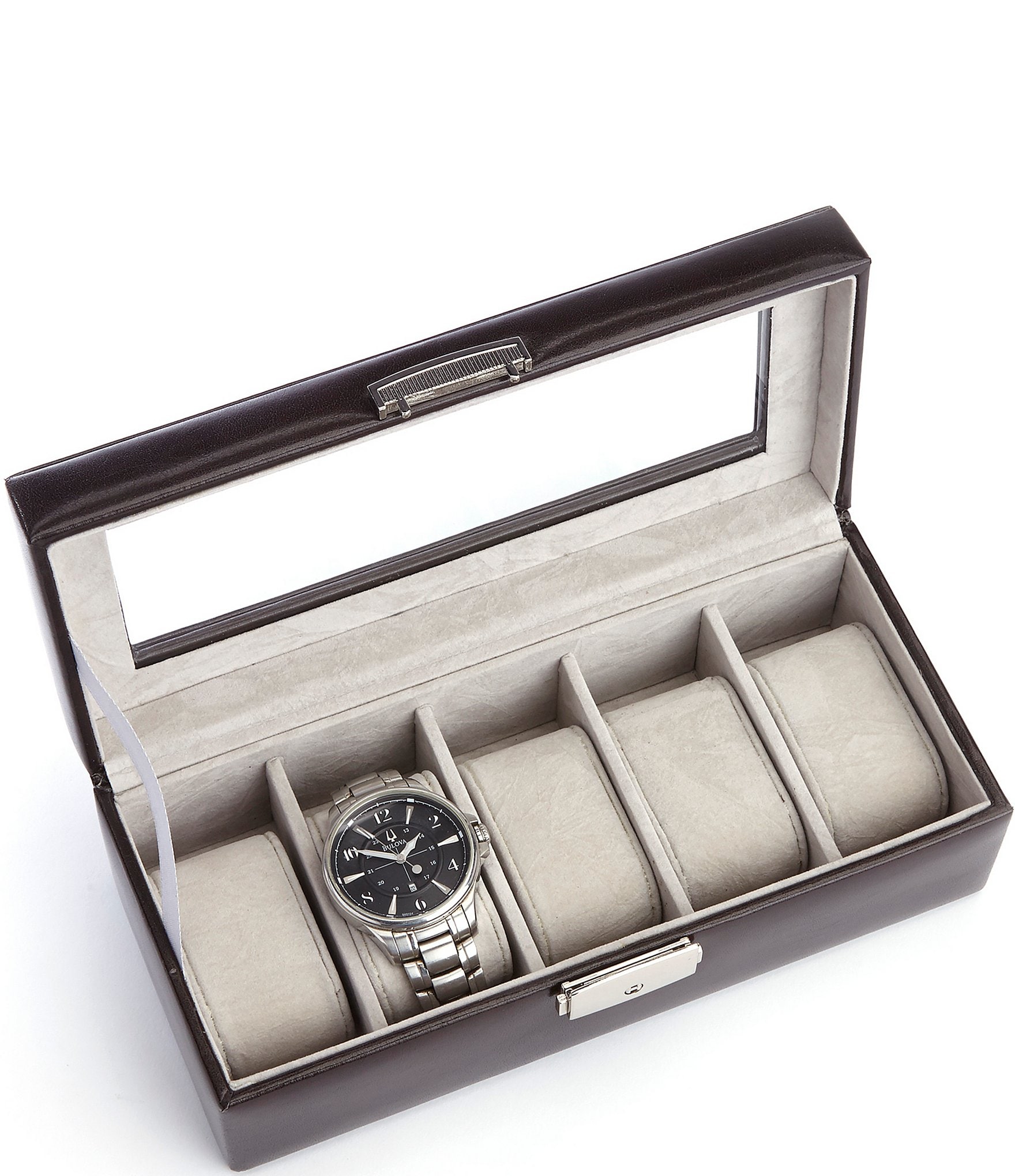 ROYCE New York Aristo Leather Five Slot Watch Box