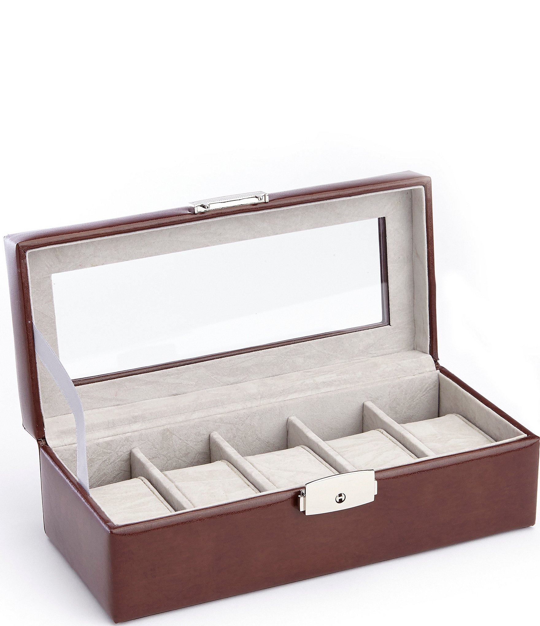 ROYCE New York Aristo Leather Five Slot Watch Box