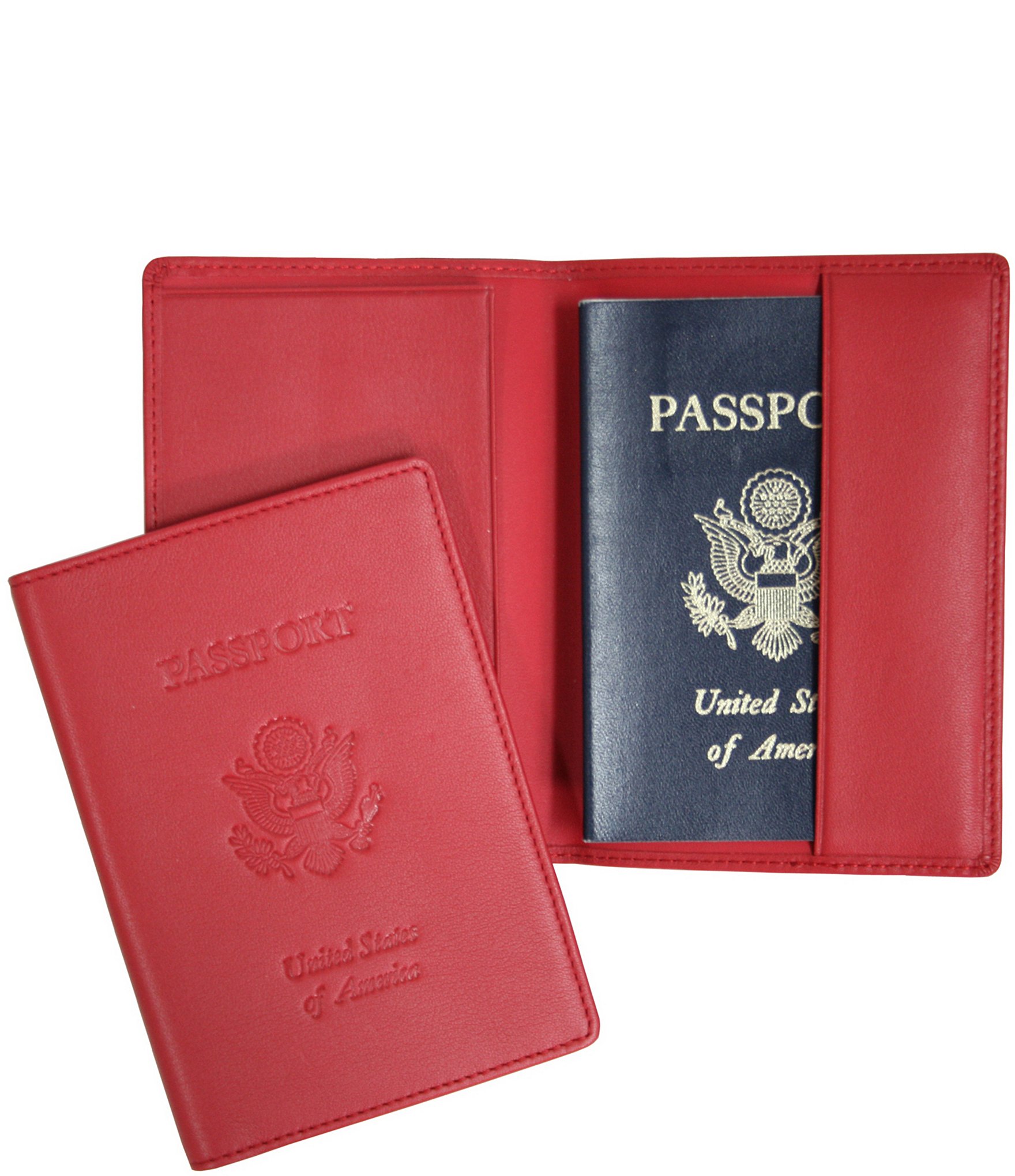 ROYCE New York Leather Debossed RFID Blocking Passport Jacket