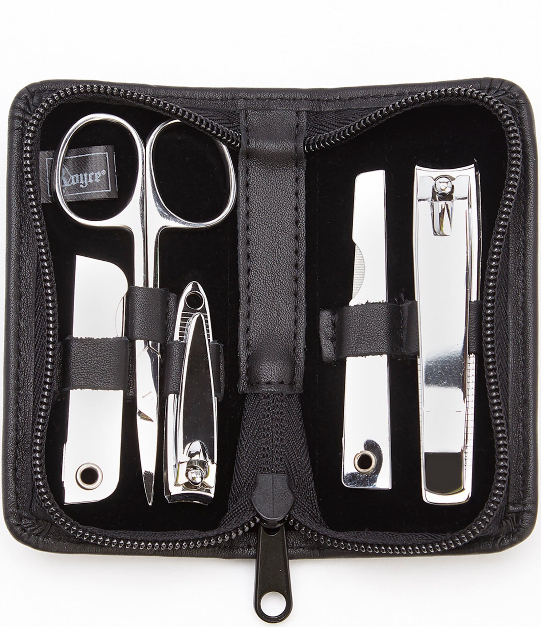 ROYCE New York Leather Deluxe Chrome Plated Mini-Manicure Kit