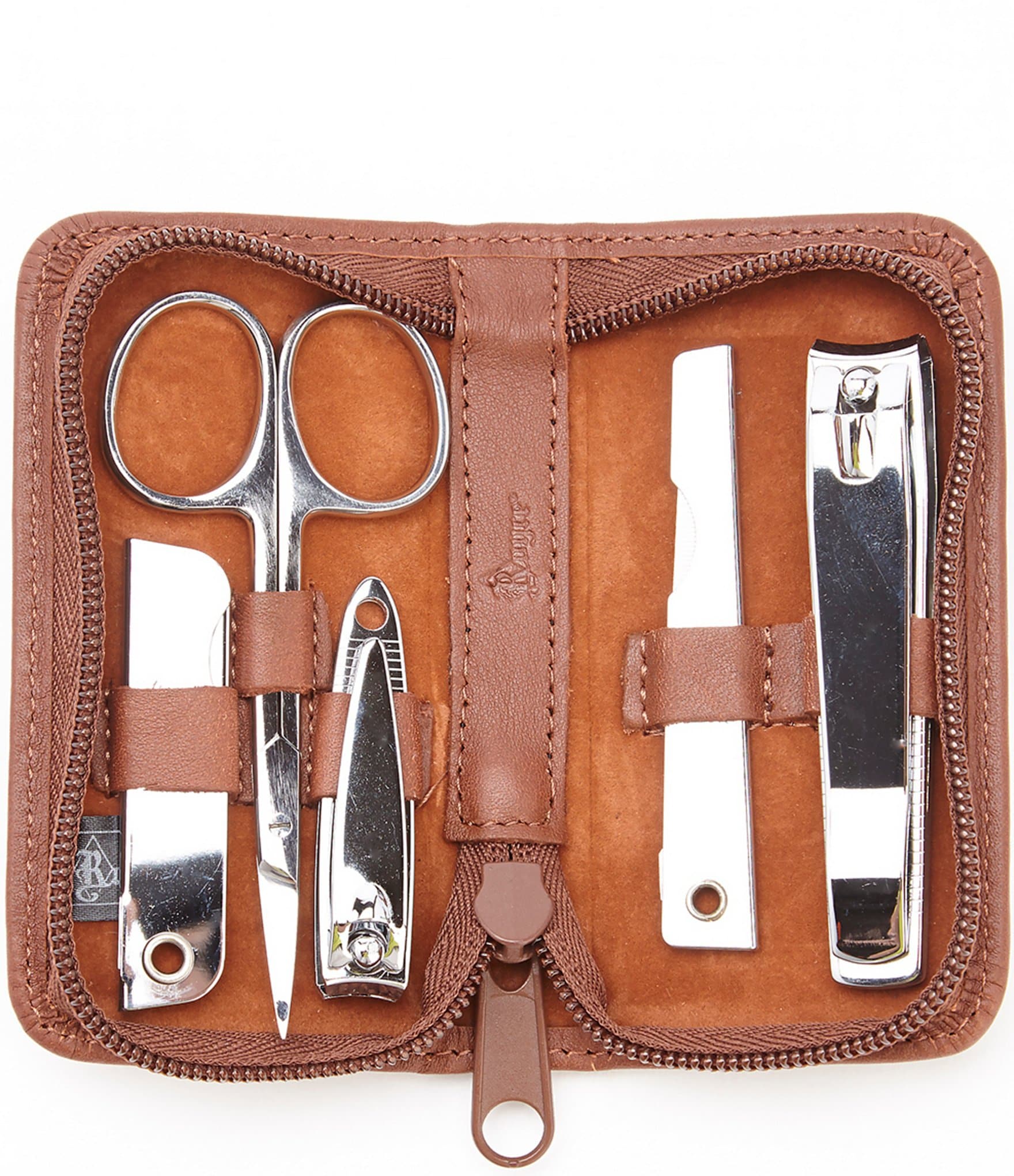 ROYCE New York Leather Deluxe Chrome Plated Mini-Manicure Kit