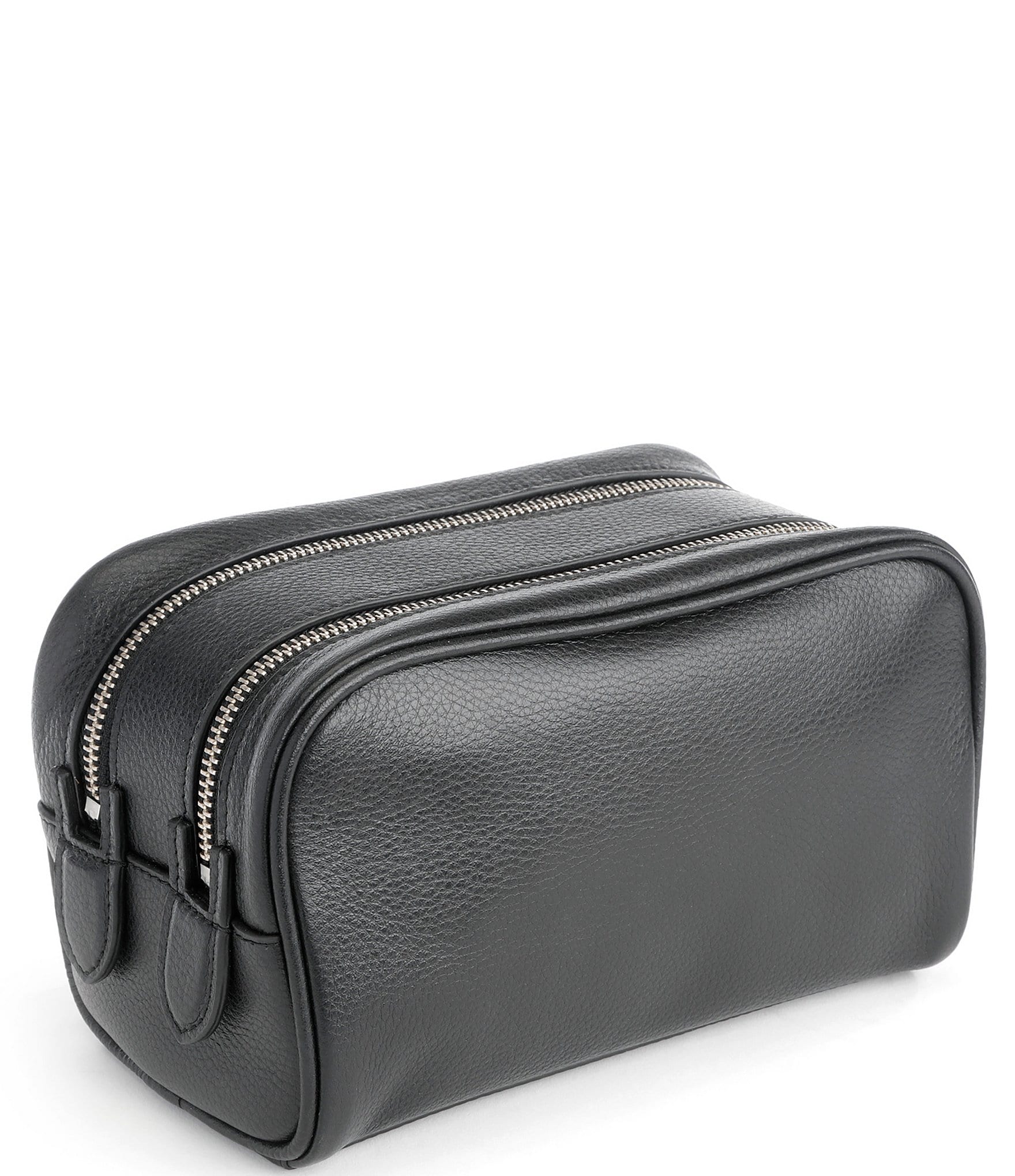 ROYCE New York Leather Double Zip Toiletry Bag