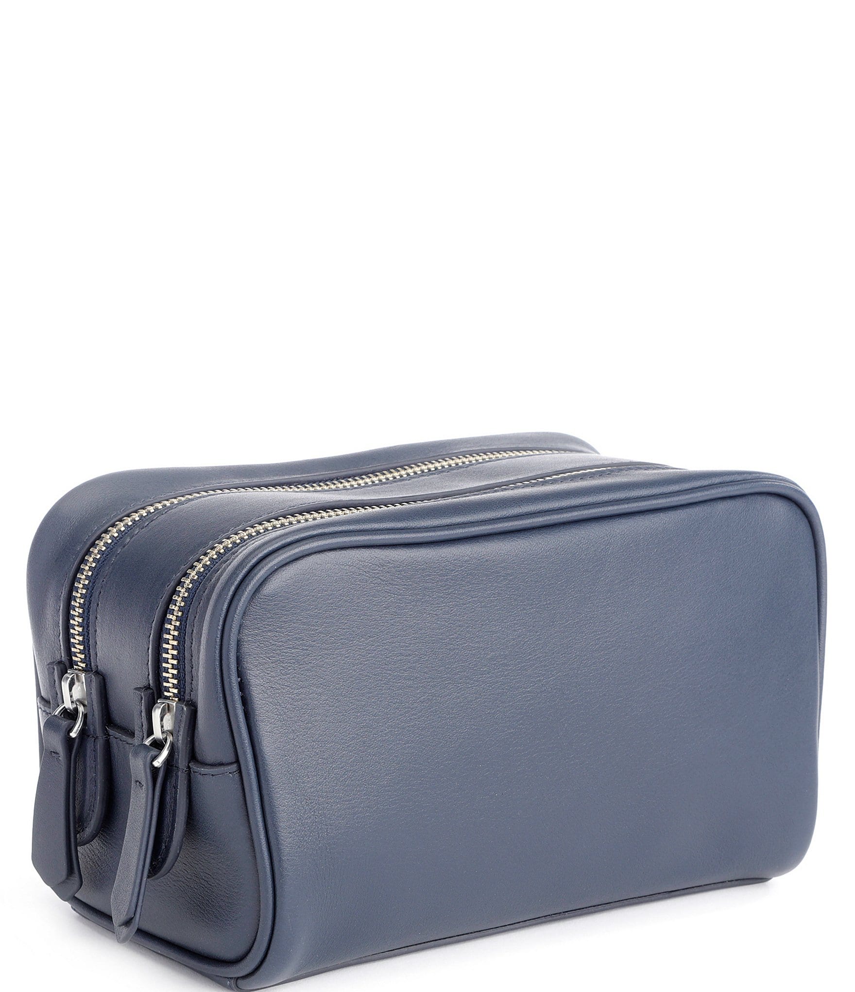 ROYCE New York Leather Double Zip Toiletry Bag