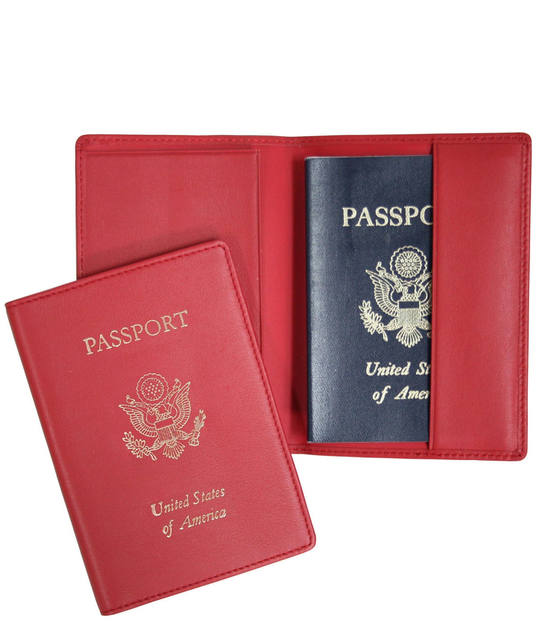 ROYCE New York Leather Foil-Stamped RFID Blocking Passport Jacket