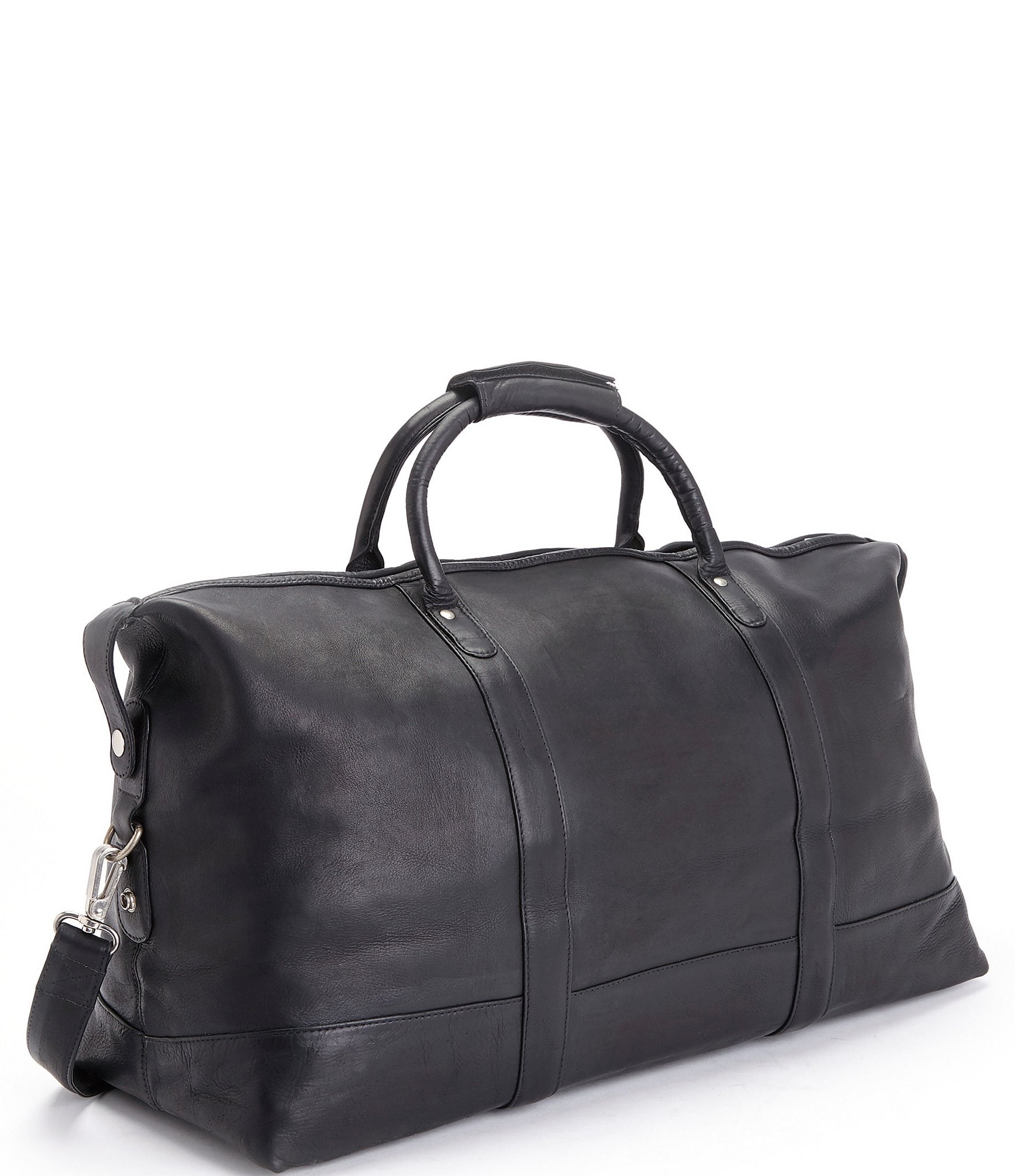 Royce New York Leather Weekender Duffel Bag - Black
