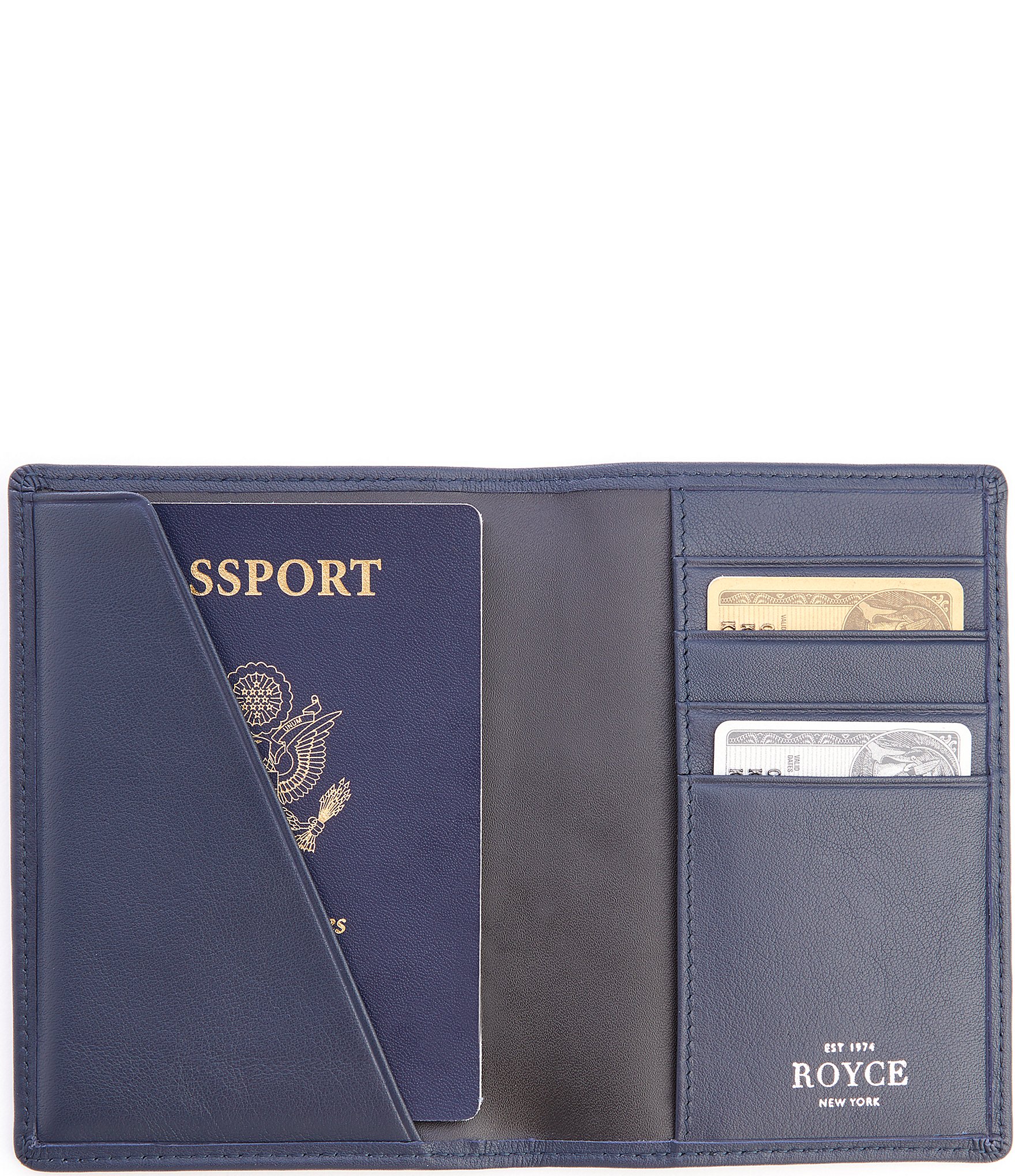 ROYCE New York RFID Blocking Leather Passport Wallet