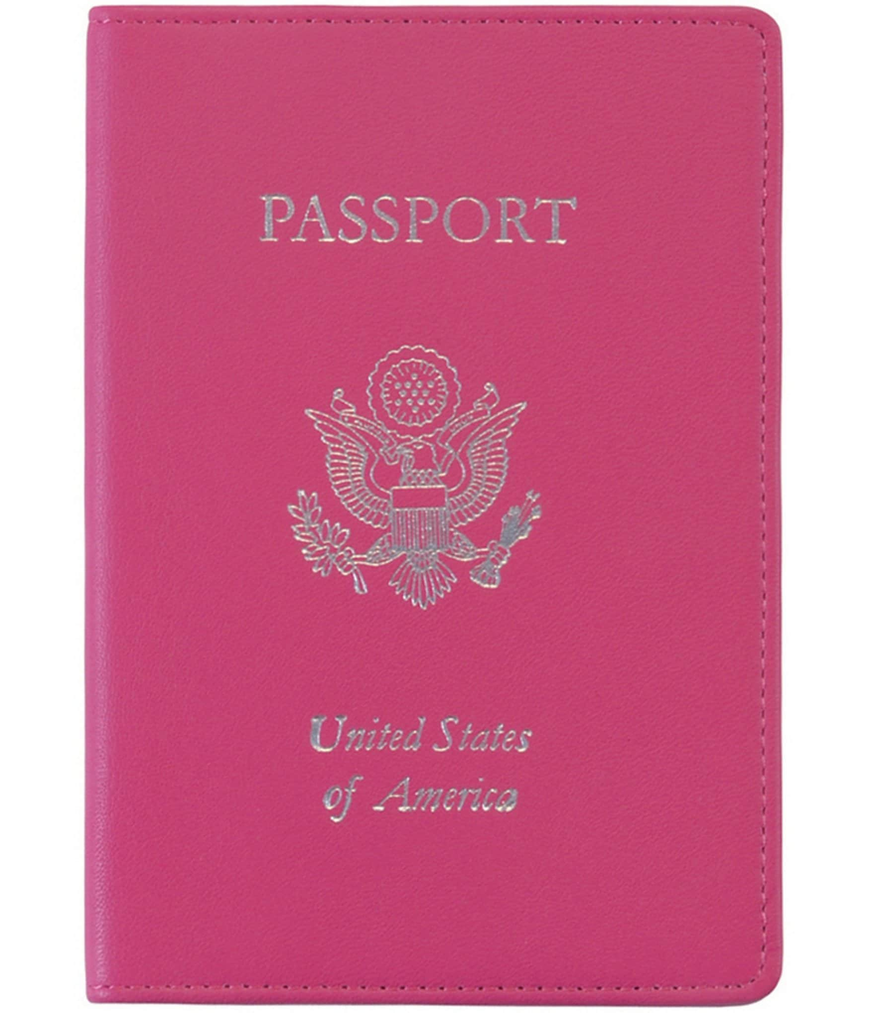 ROYCE New York RFID Blocking Gold Lettered Passport Case