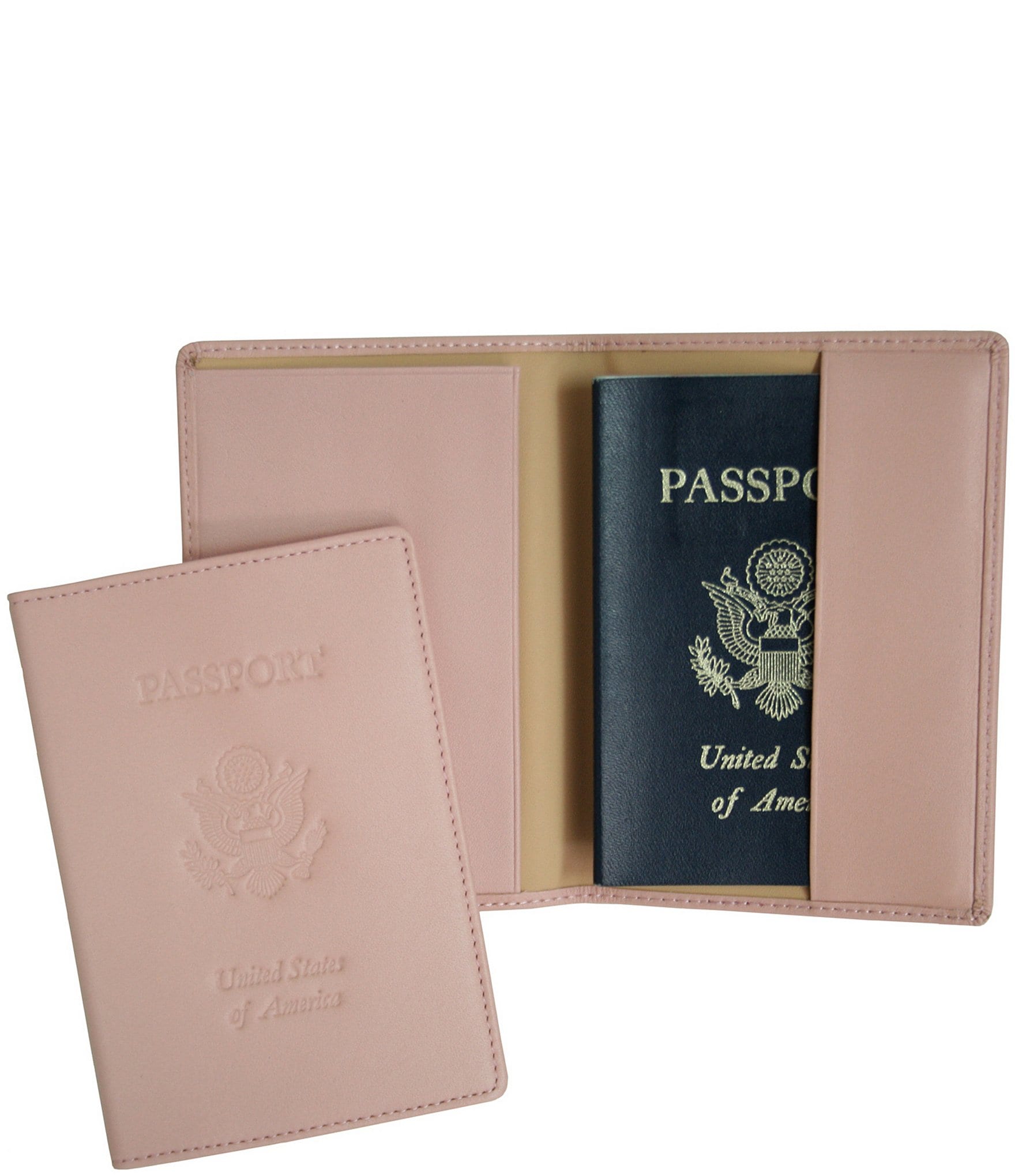 ROYCE New York RFID Blocking Black Lettered Passport Case