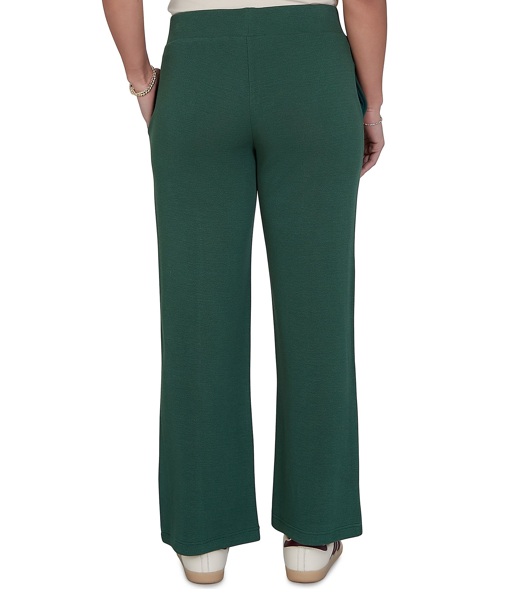 Ruby Rd. Coordinating Scuba Pique Wide Leg Pull-On Pants