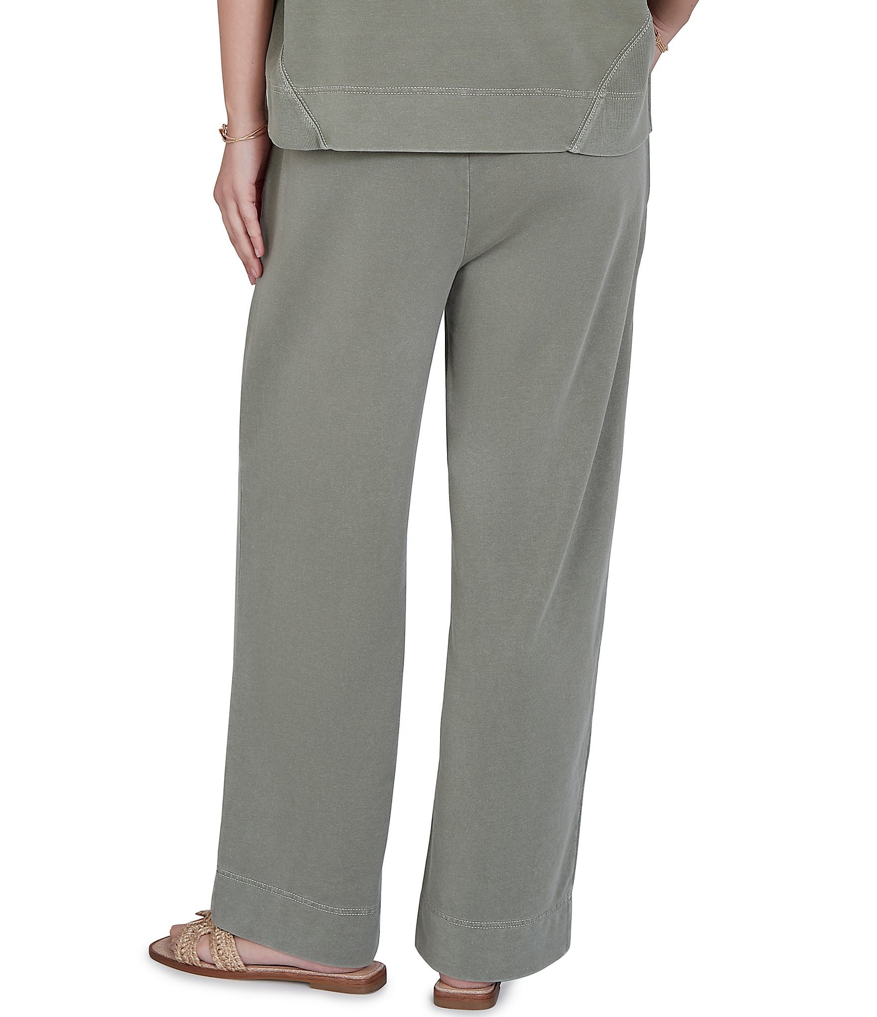 Ruby Rd. Coordinating Snow-Washed French Terry Relaxed Pull-On Pants