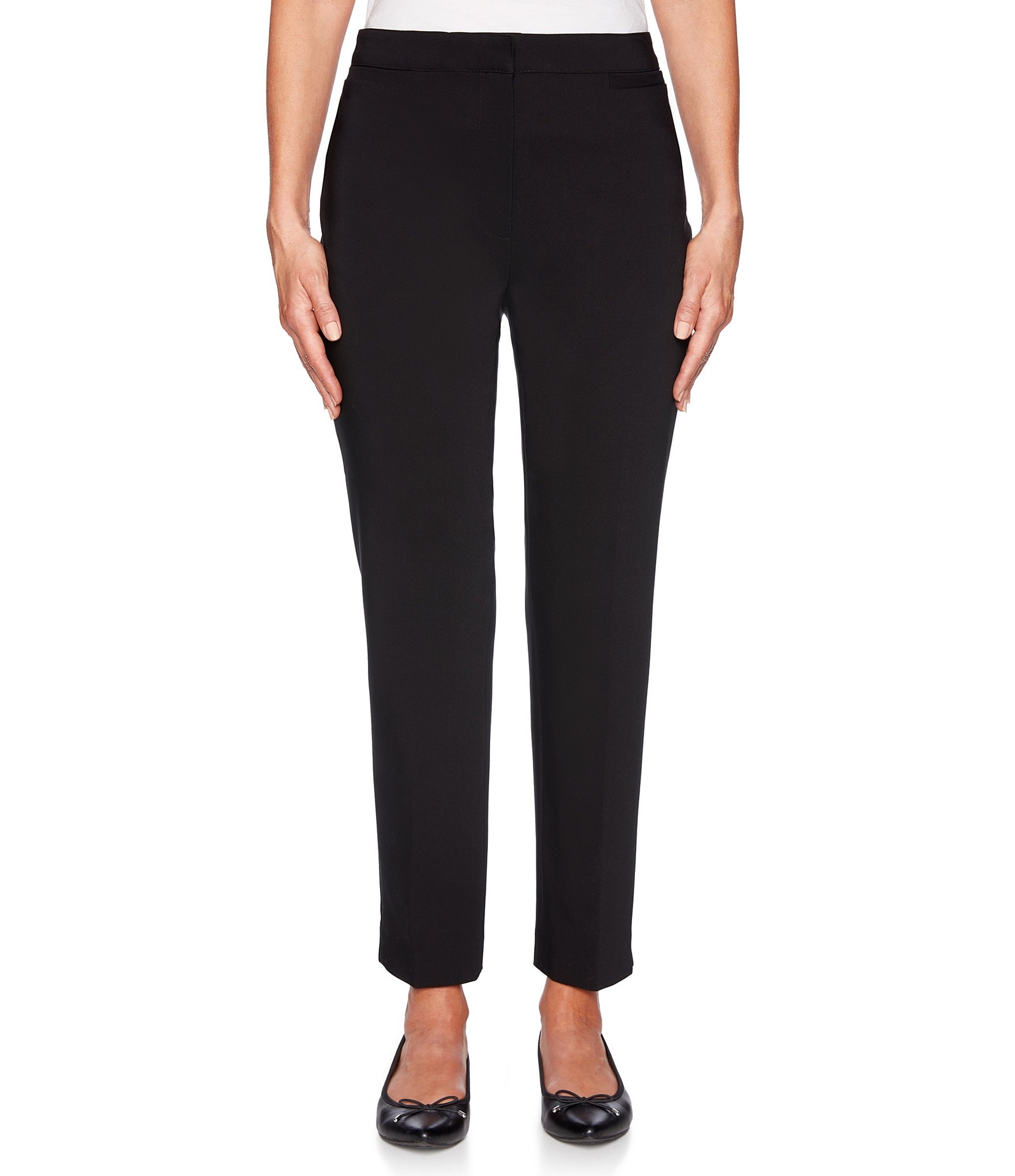 Ruby Rd. Flat Front Double Face Stretch Ankle Pants | Dillard's