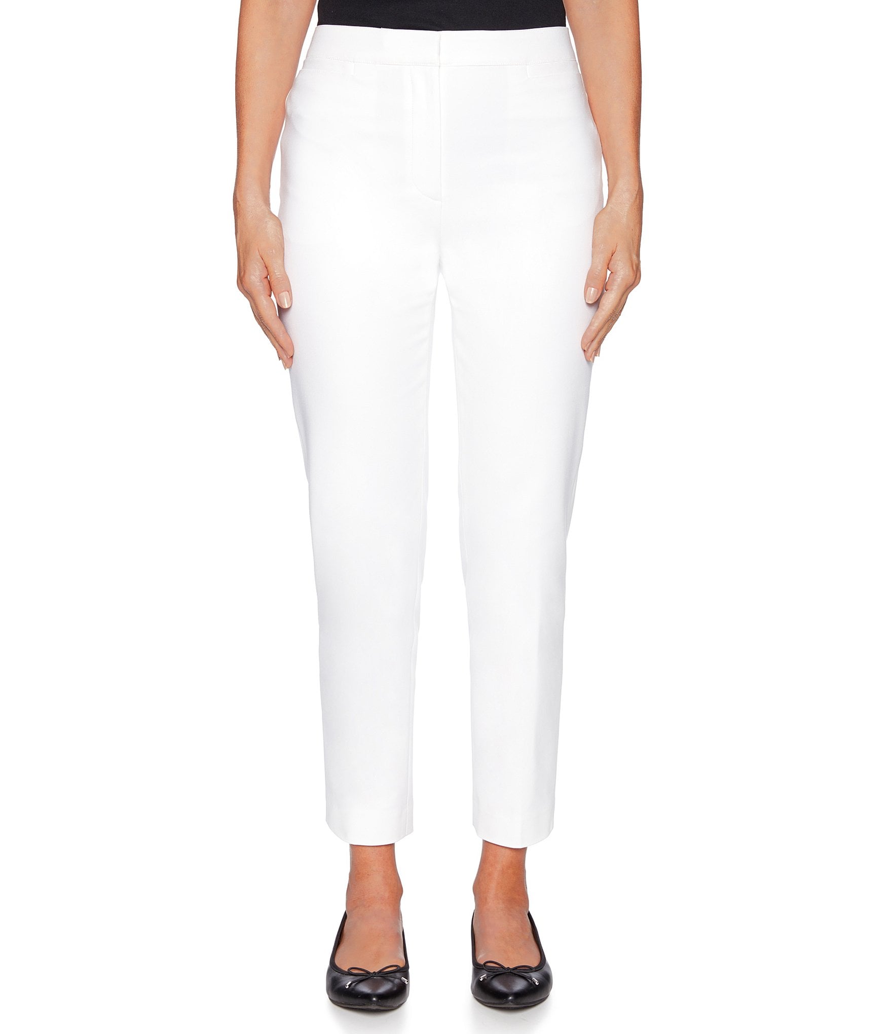 Ruby Rd. Flat Front Double Face Stretch Ankle Pants | Dillard's