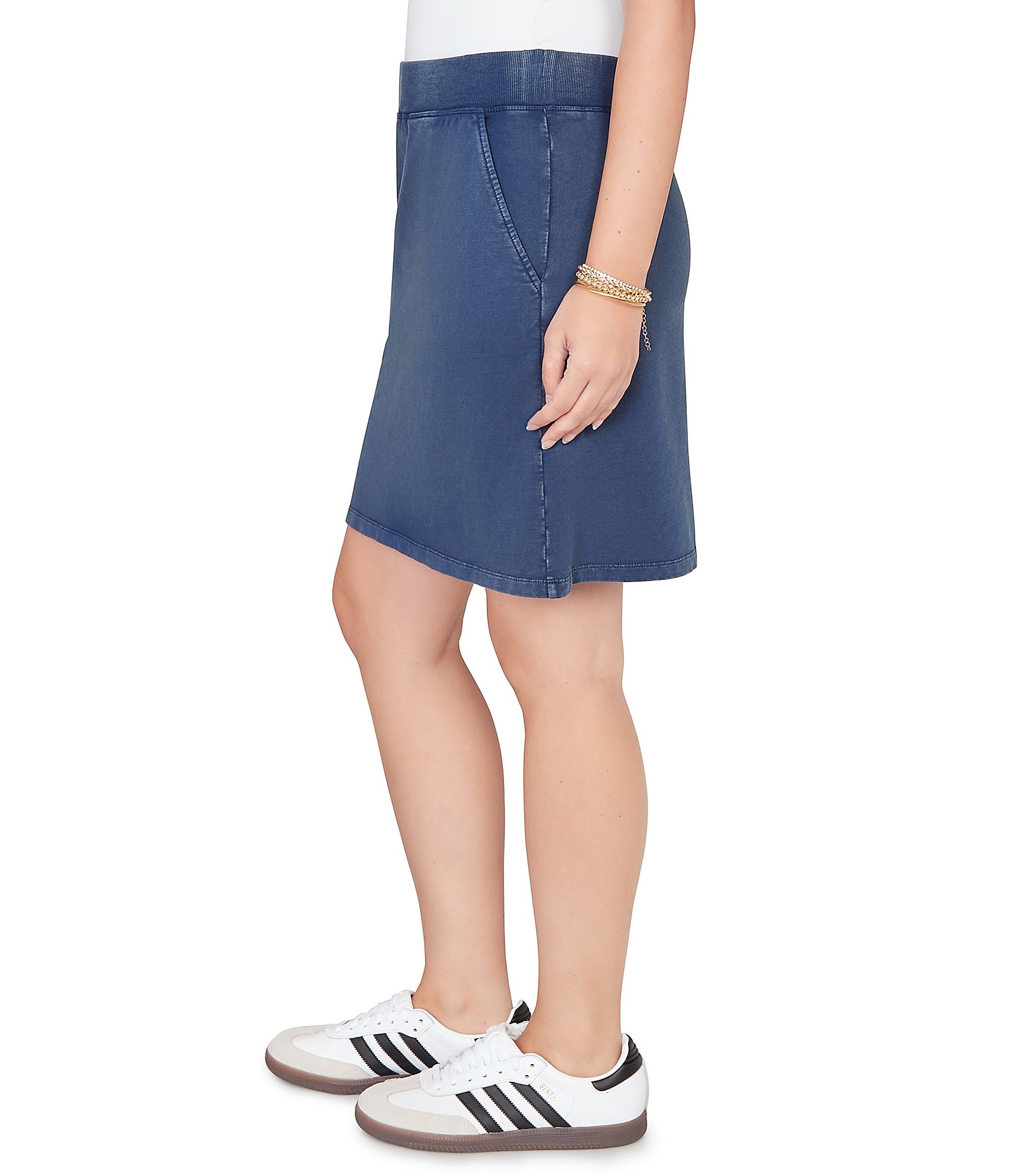 Ruby Rd. French Terry Ribbed Waist Pull-On Skort
