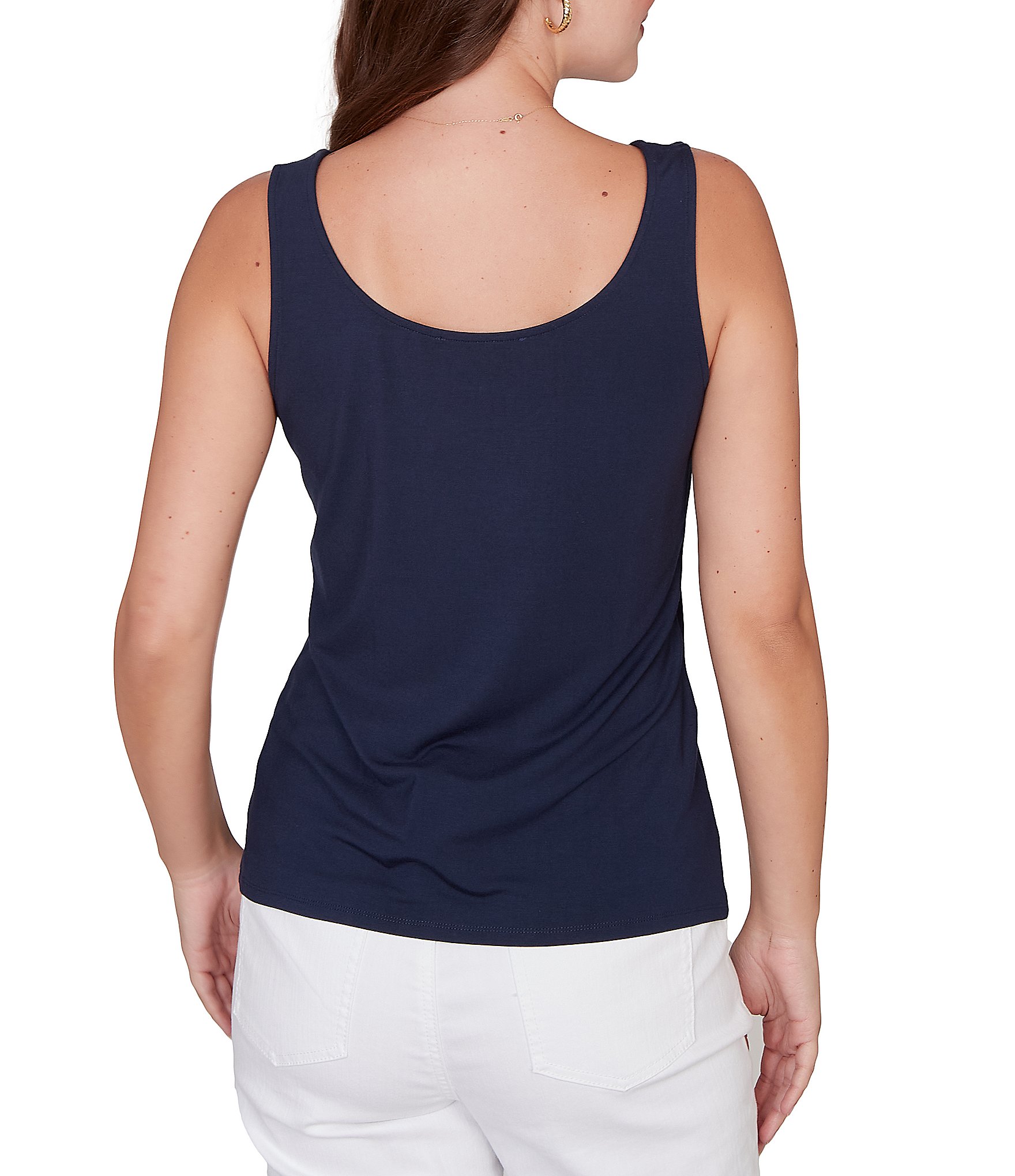Ruby Rd. Jersey Knit Reversible Neck Sleeveless Tank