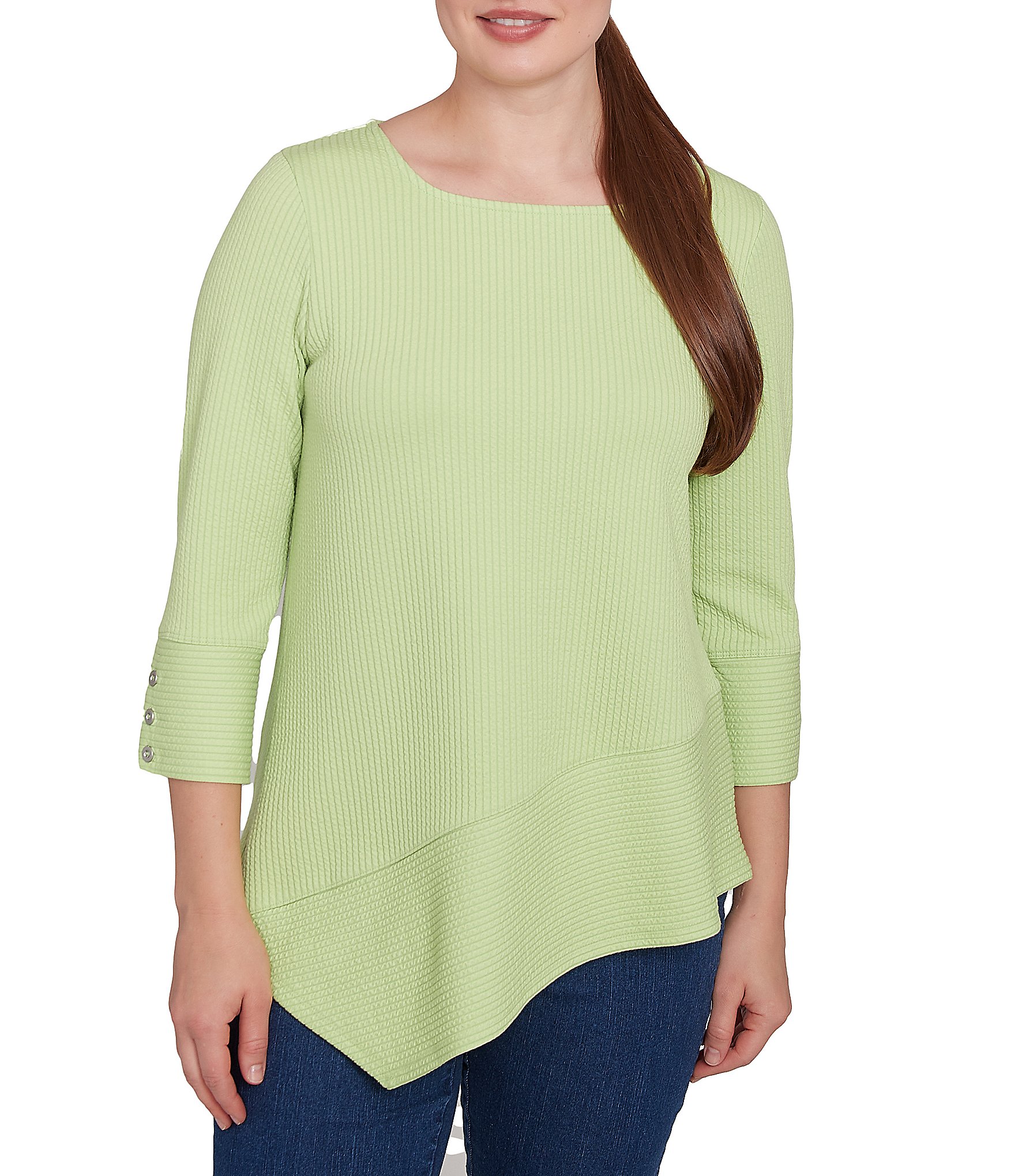 トップス theredthread S circle open tops Square Knit Boxy Tee