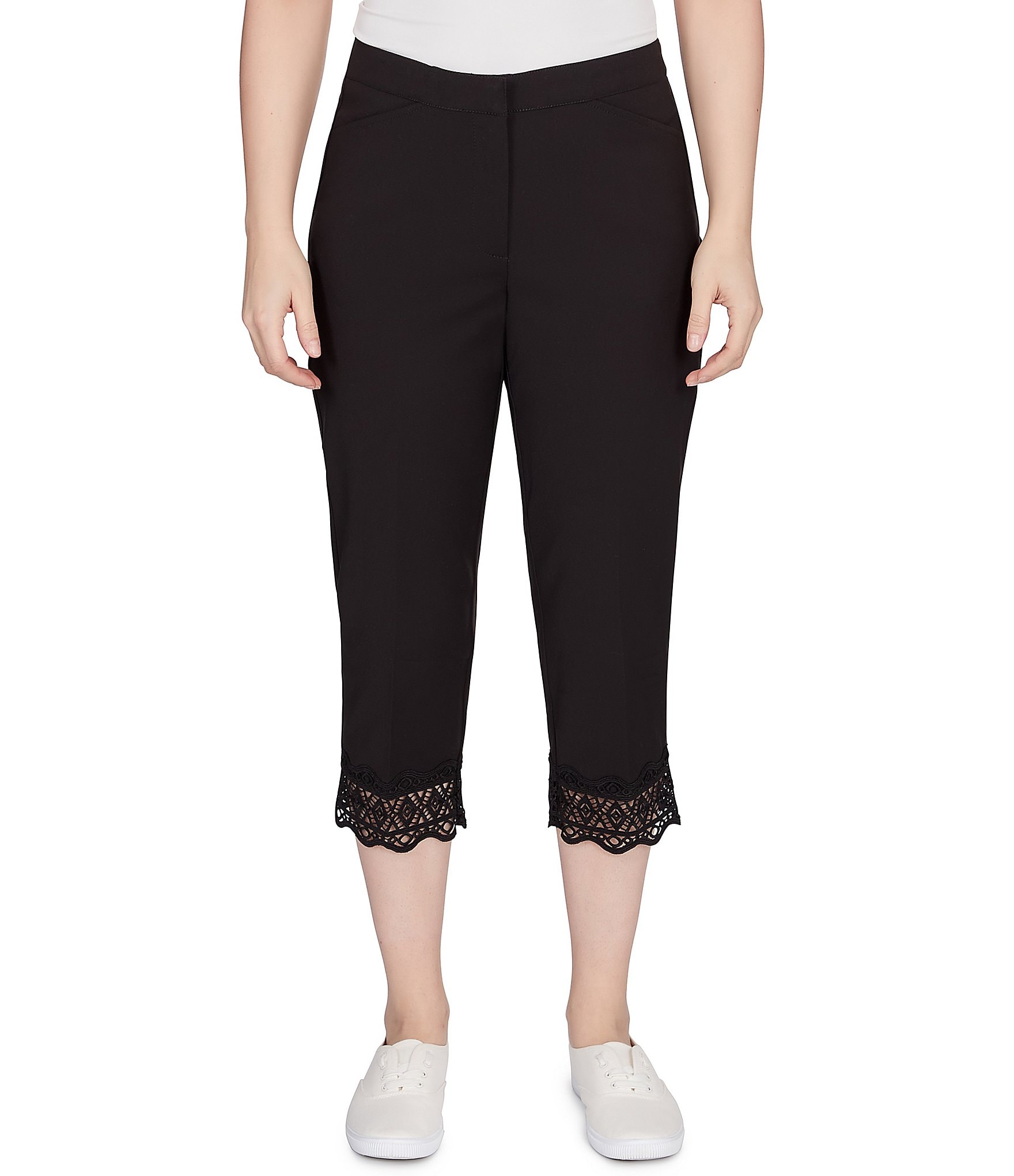 Ruby Rd. Petite Size Lace Trim Capri Pants | Dillard's