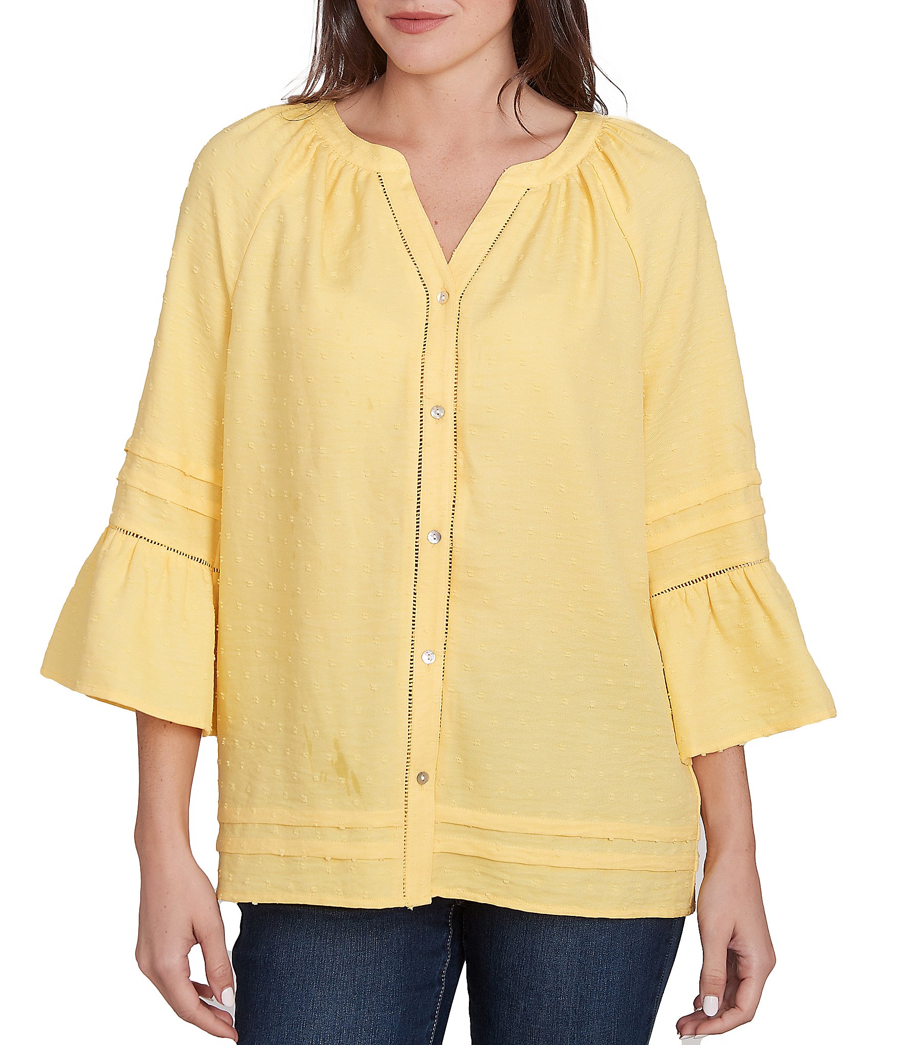 yellow petite tops