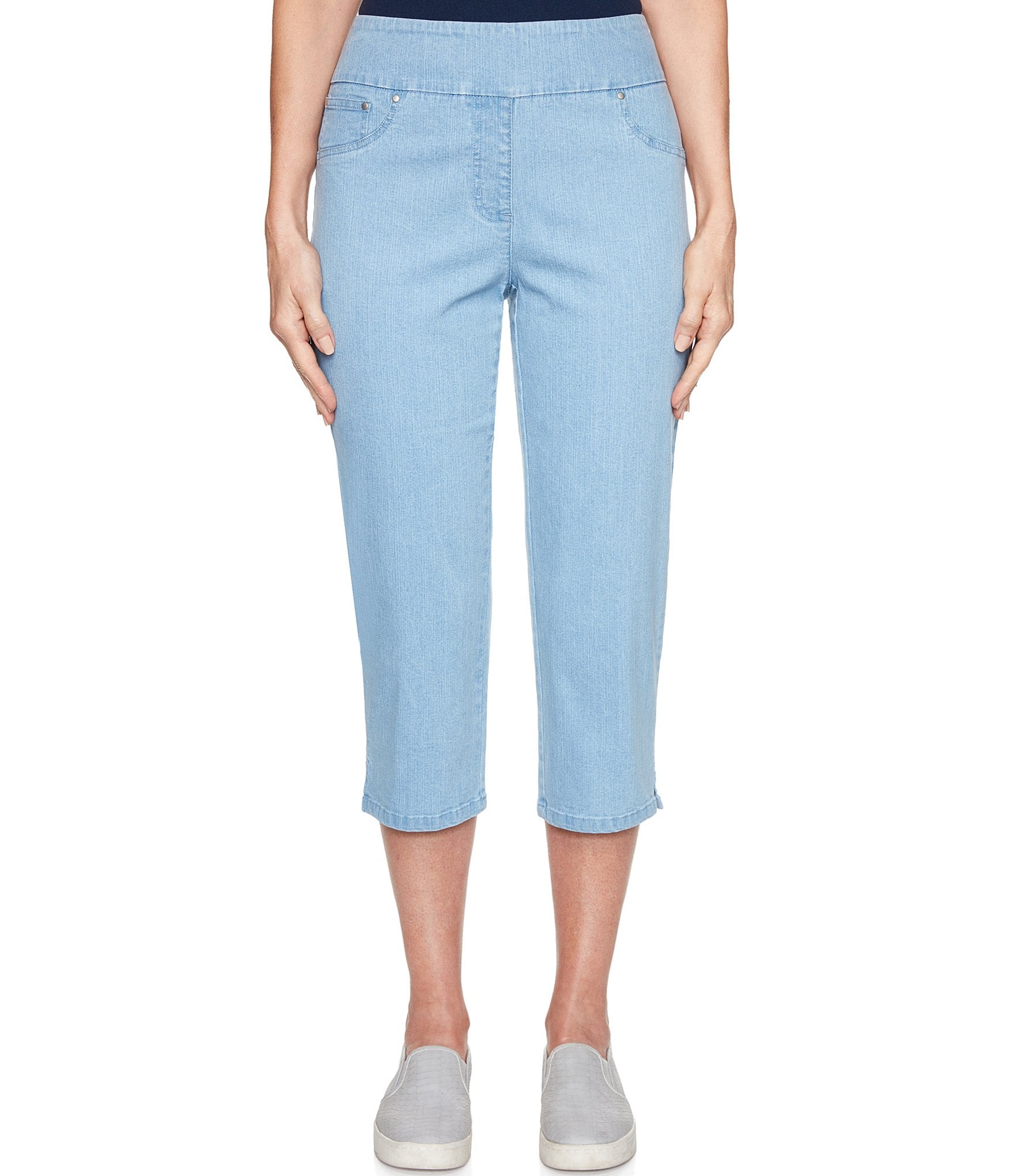Womens Petite Size Pull-on Colored Extra Stretch Denim Pant Ruby Rd