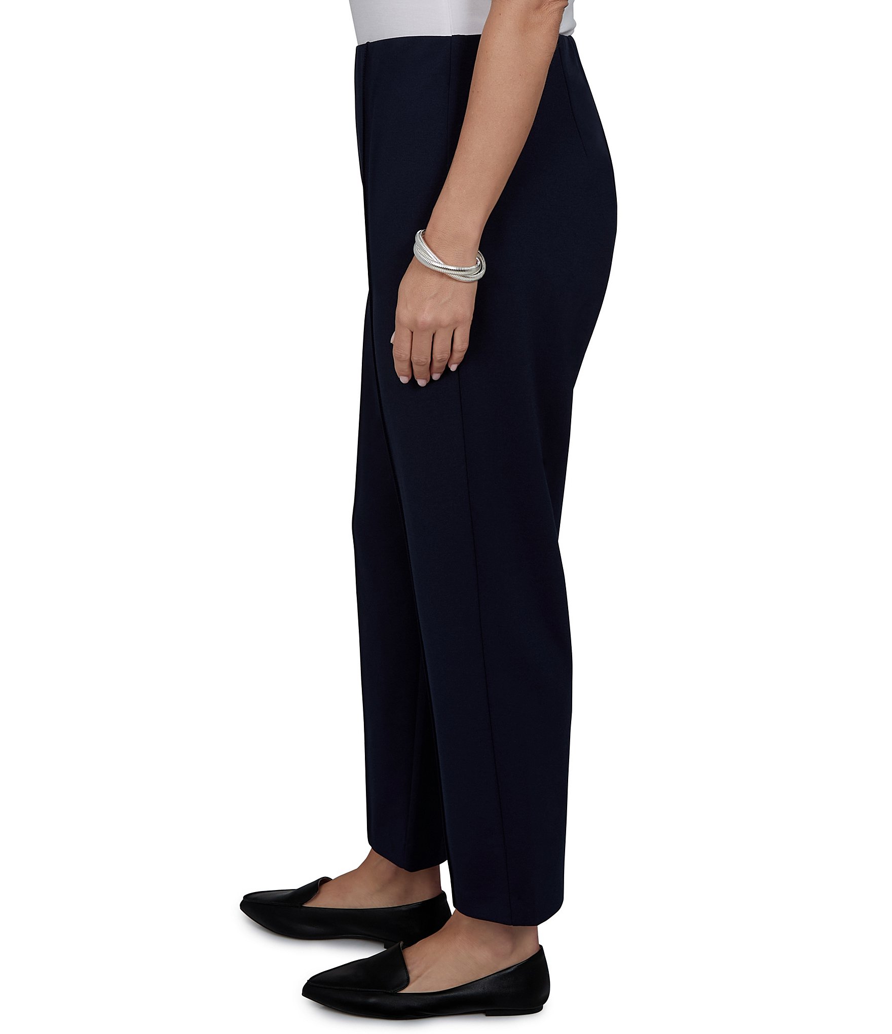 Ruby Rd. Plus Size Ponte Straight Leg Hollywood Waist Ankle Length Pull-On Pants
