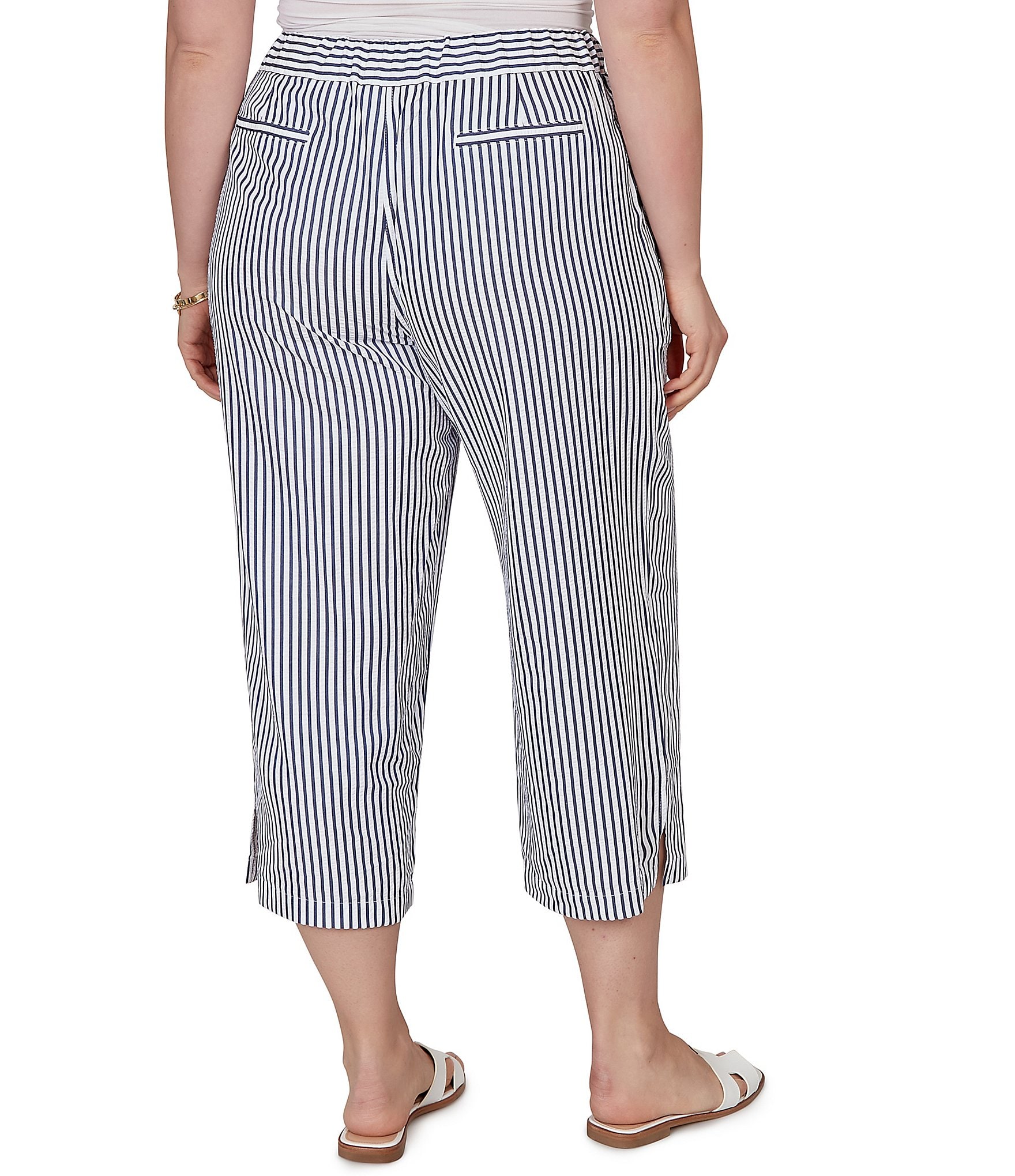 Ruby Rd. Plus Size Seersucker Stripe Capri Pants