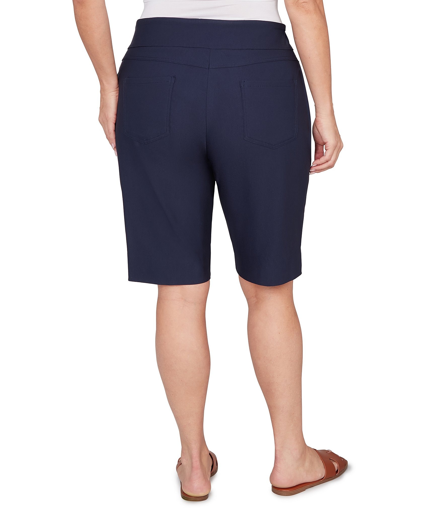 Ruby Rd. Plus Size Silky Tech Bermuda Pull-On Shorts