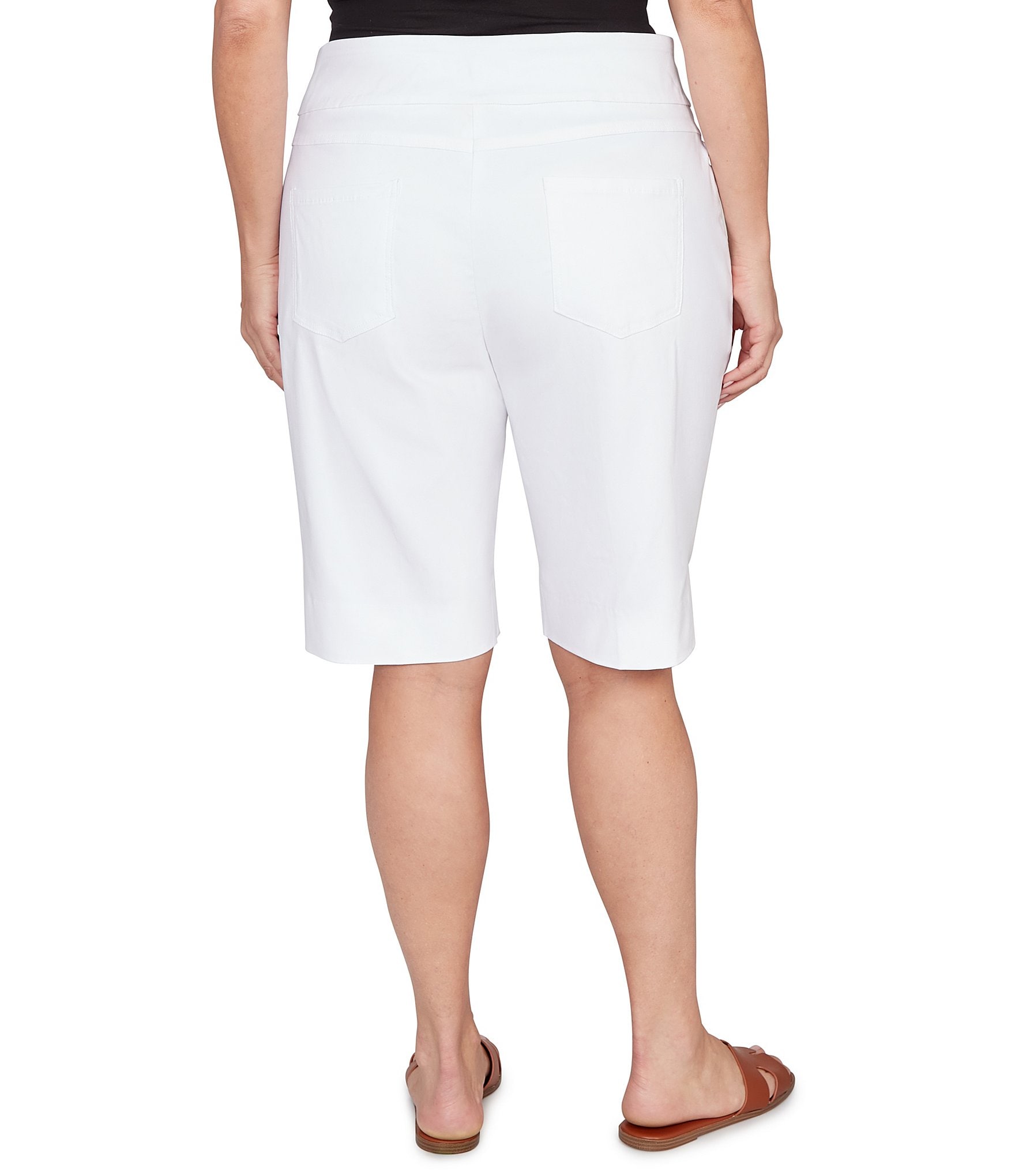Ruby Rd. Plus Size Silky Tech Bermuda Pull-On Shorts