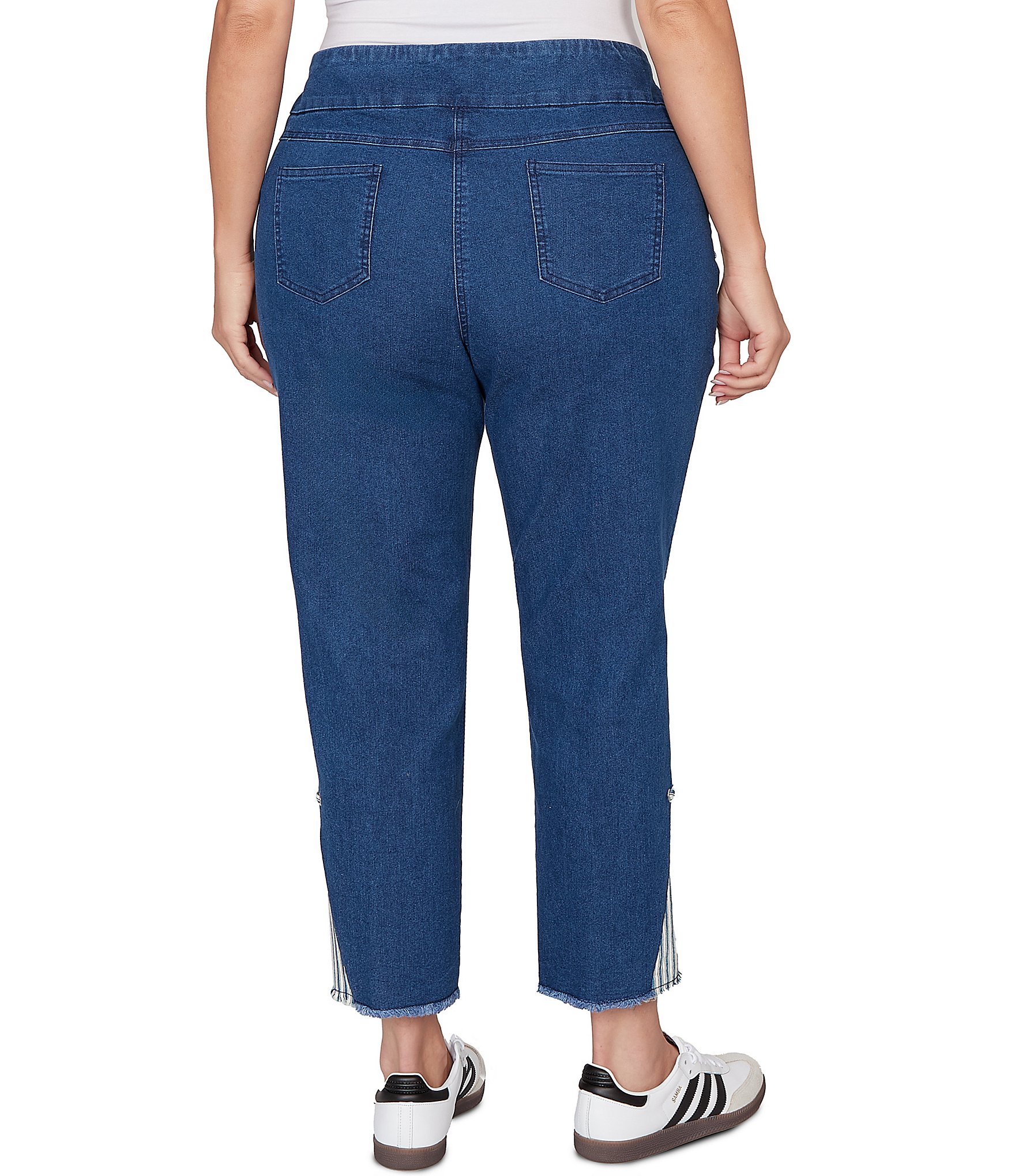 Ruby Rd. Plus Size Slim Leg Pull-On Ankle Jeans