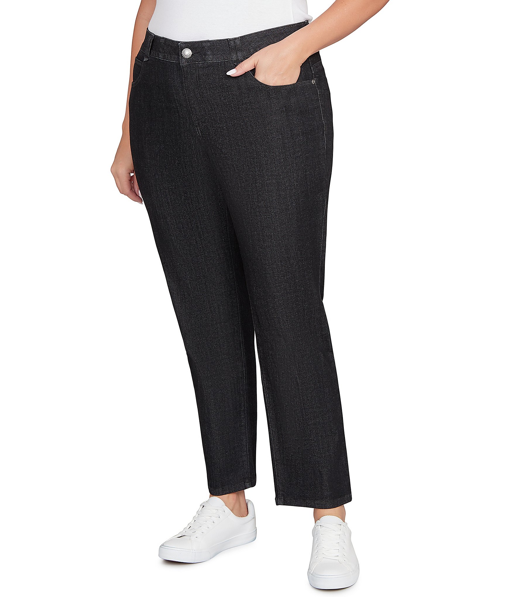 Ruby Rd. Plus Size Soft Denim Pull-On Boot-Cut Jeans