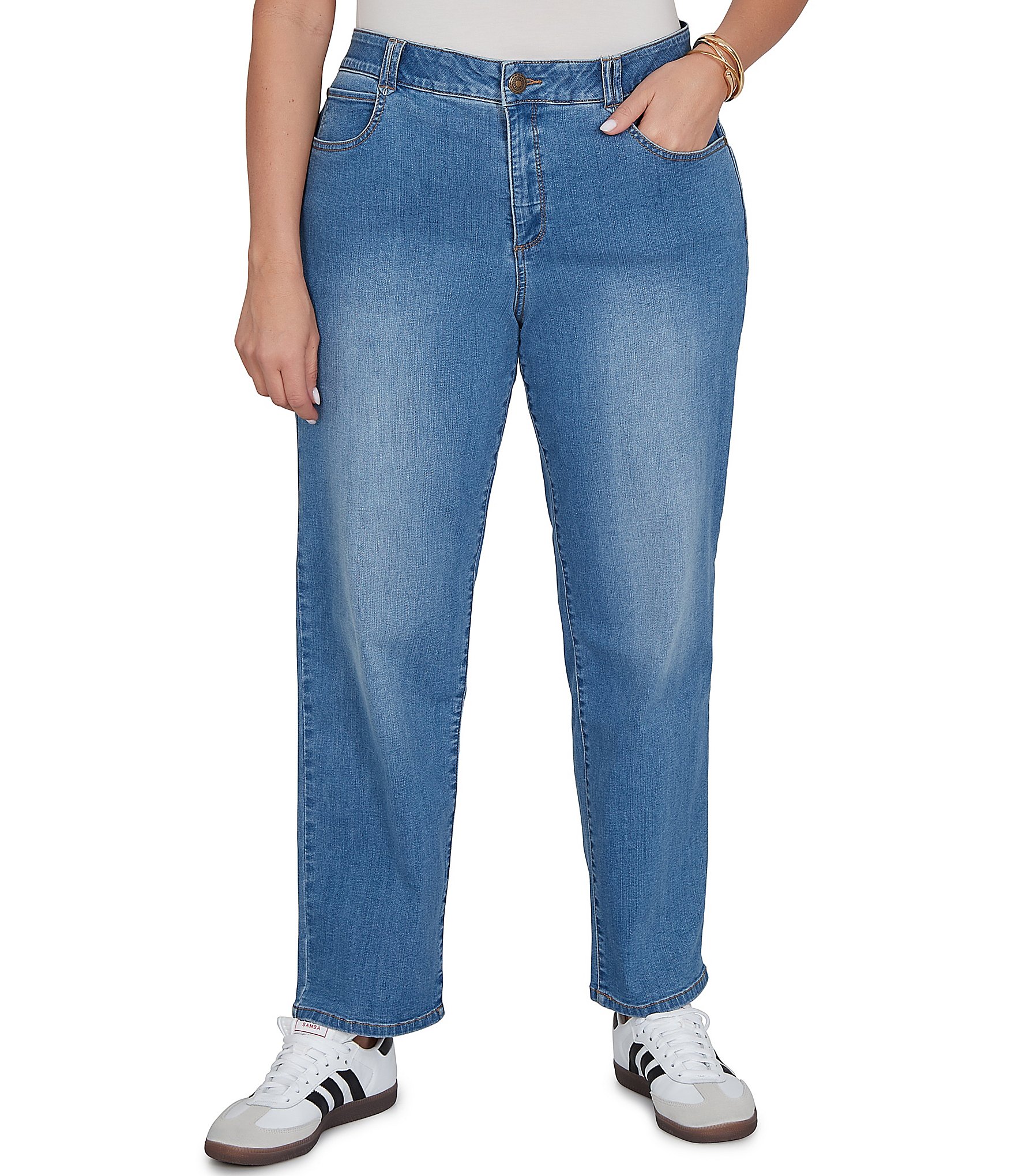 Ruby Rd. Plus Size Soft Denim Pull-On Boot-Cut Jeans