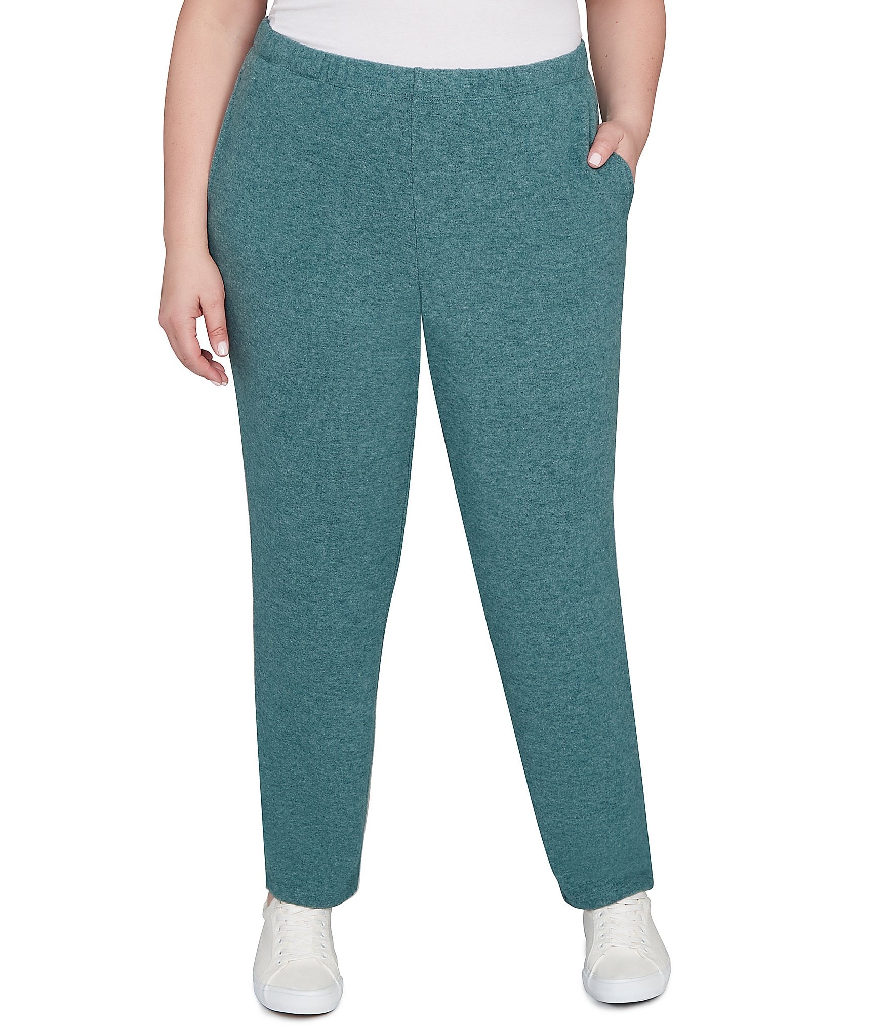 Ruby Rd. Plus Size Soft Hatchi Knit Pull-On Pants