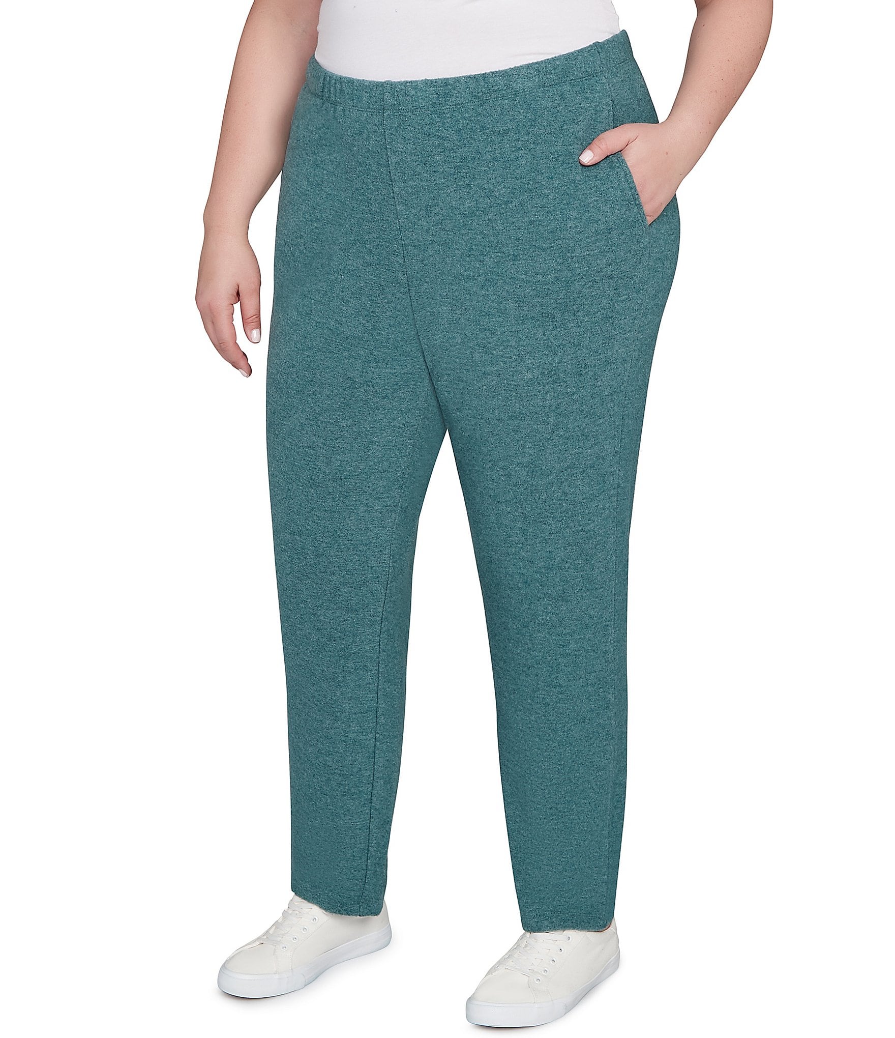 Ruby Rd. Plus Size Soft Hatchi Knit Pull-On Pants