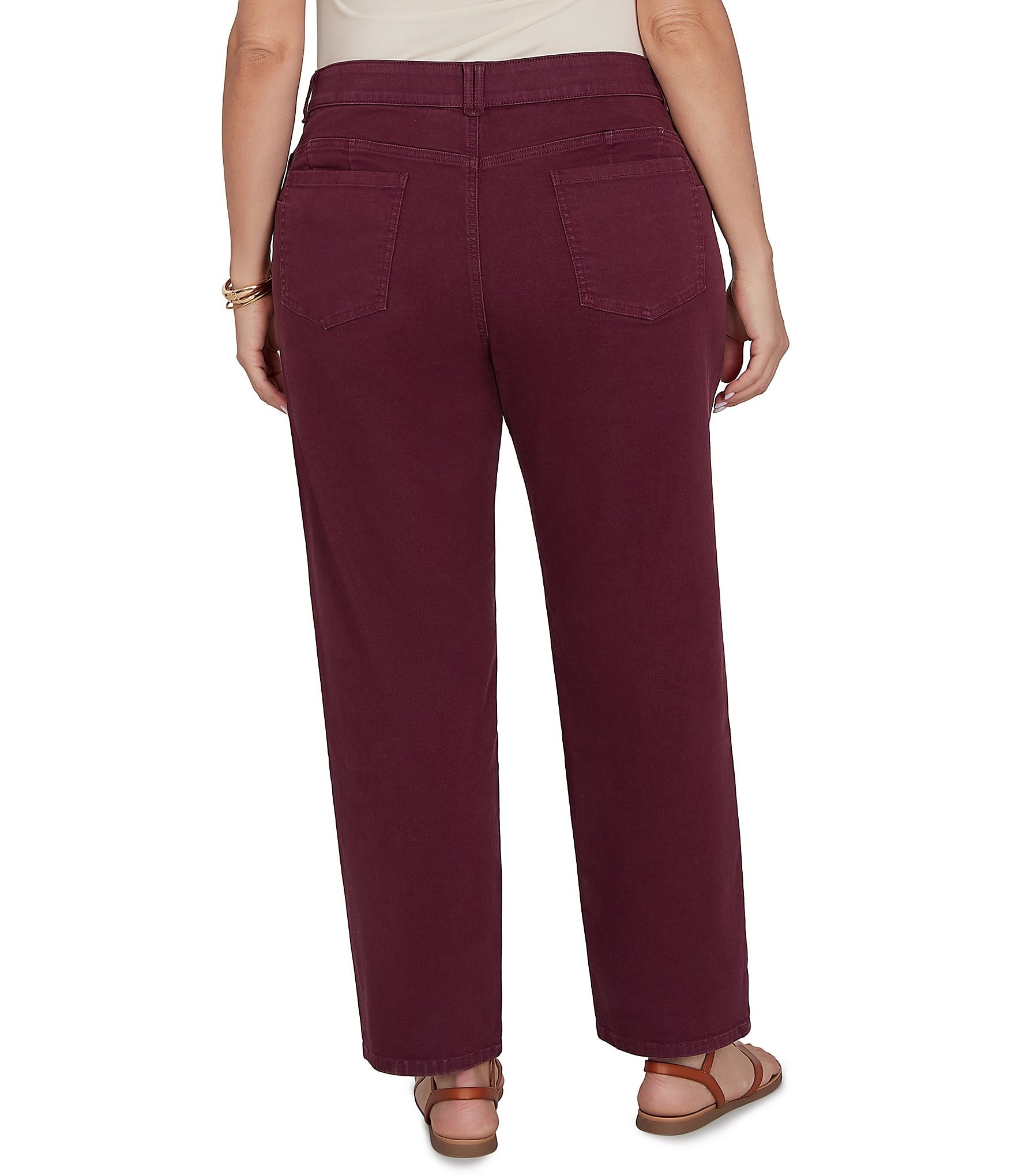 Ruby Rd. Plus Size Soft Stretch Straight Leg Denim Ankle Pants