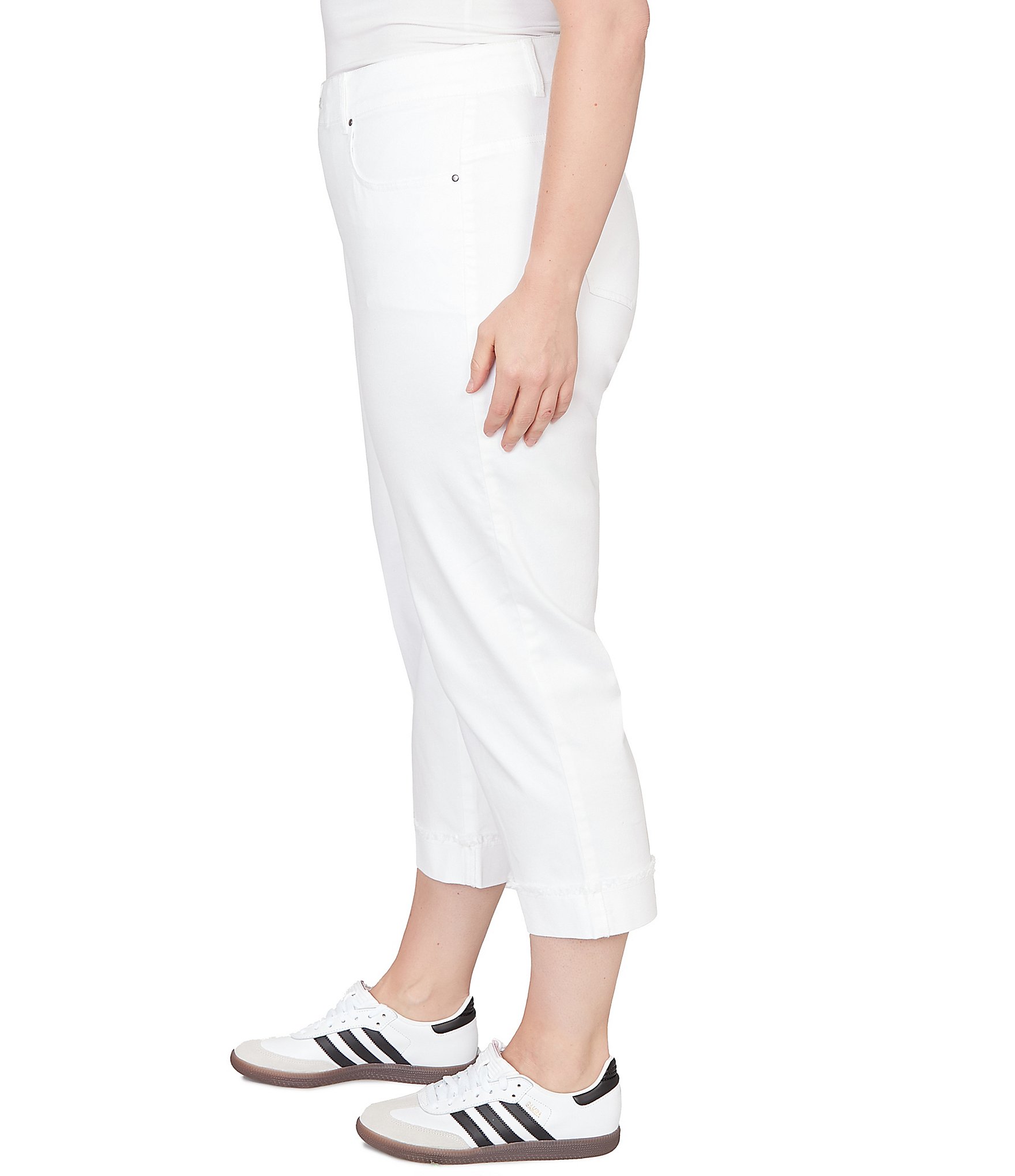 Ruby Rd. Plus Size Soft Stretch Twill Cuffed Hem Girlfriend Pants
