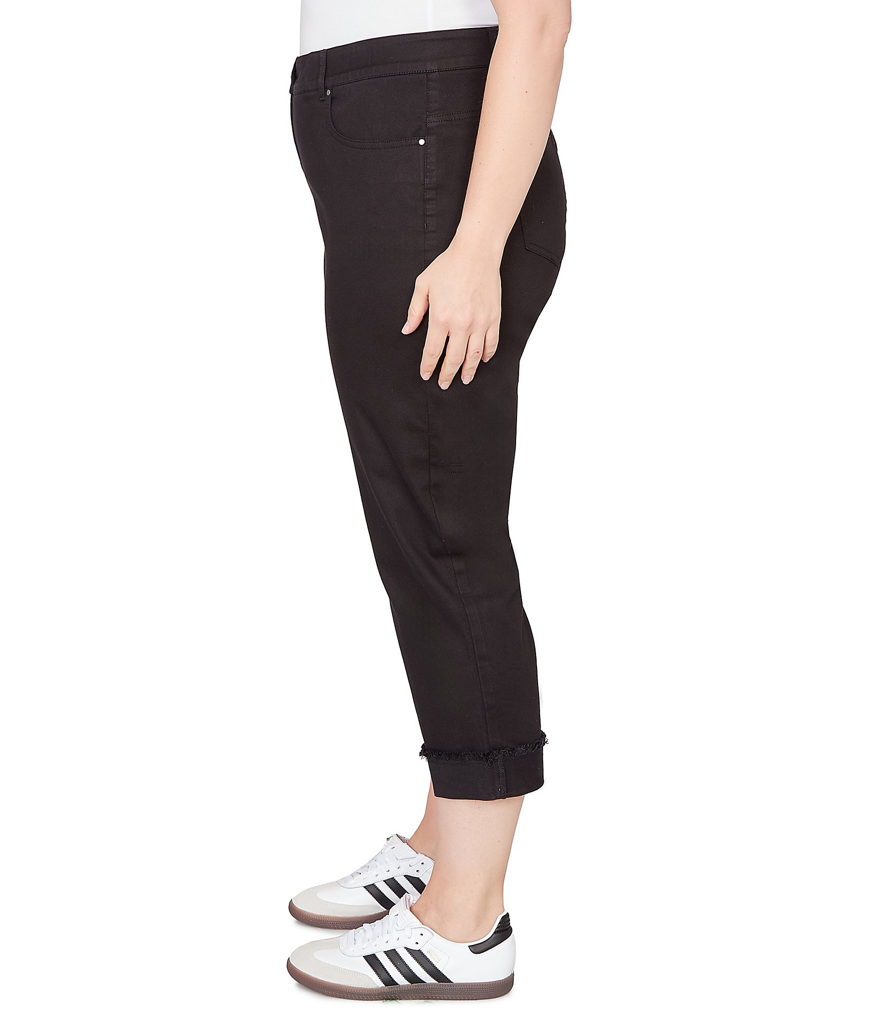 Ruby Rd. Plus Size Soft Stretch Twill Cuffed Hem Girlfriend Pants